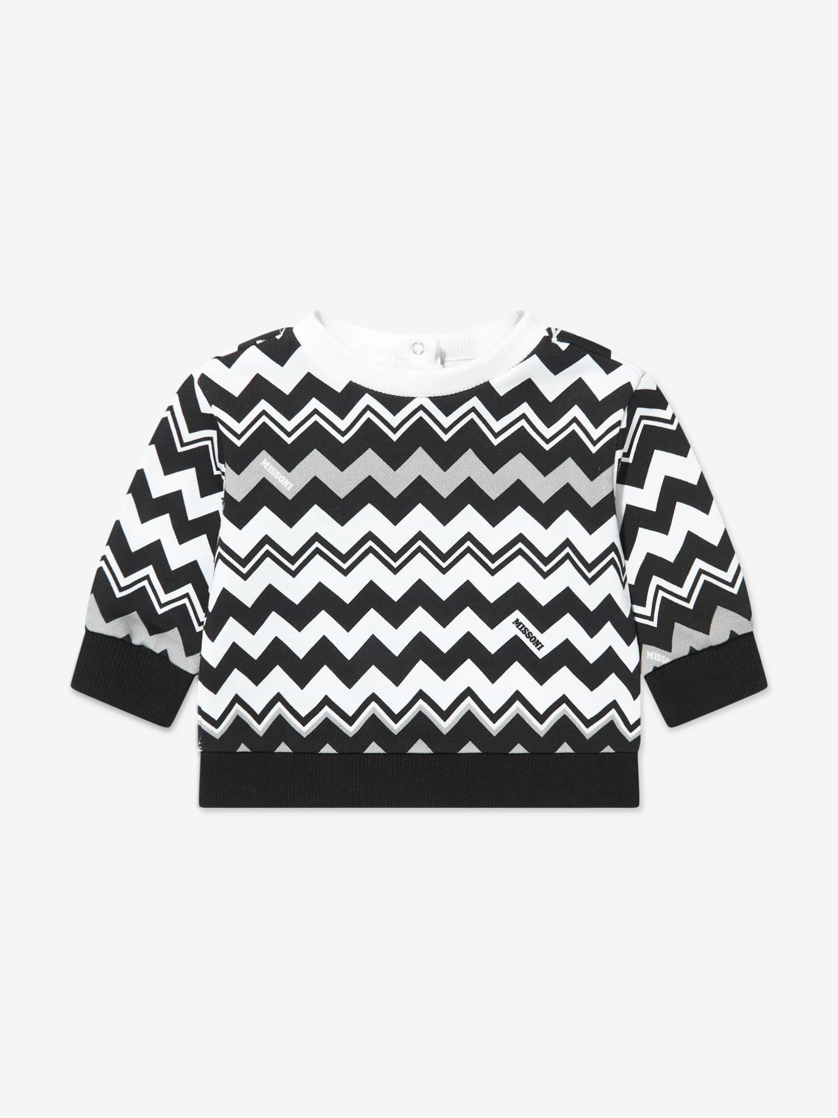Missoni Baby Jungen Zickzack Sweatshirt in Schwarz