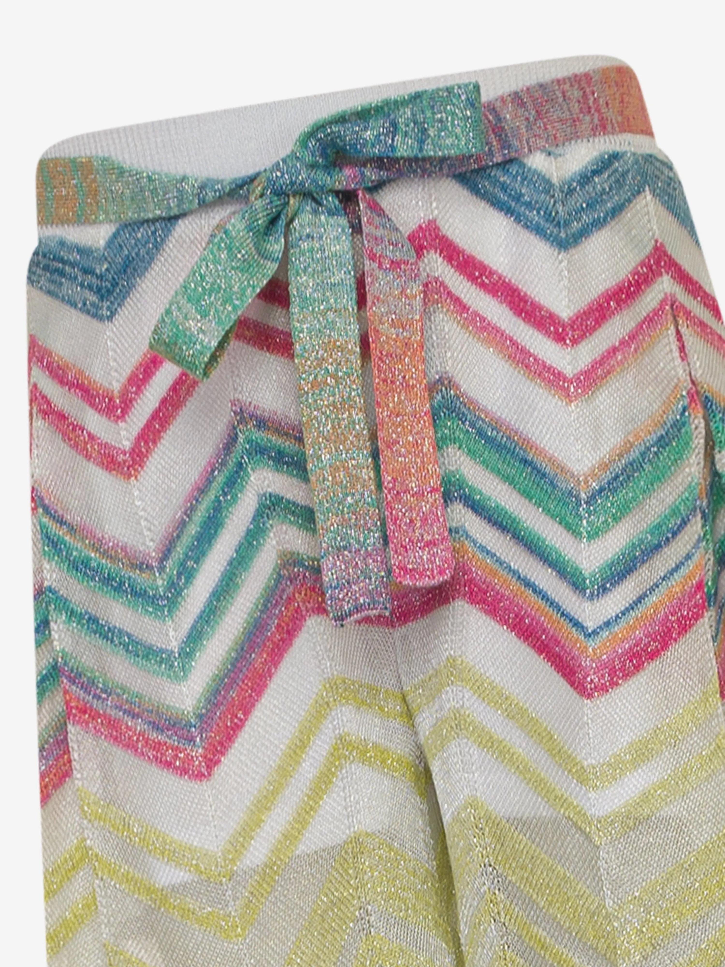 Missoni Girls Zickzack-Strickhose in Mehrfarbig
