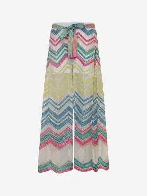 Missoni Girls Zickzack-Strickhose in Mehrfarbig