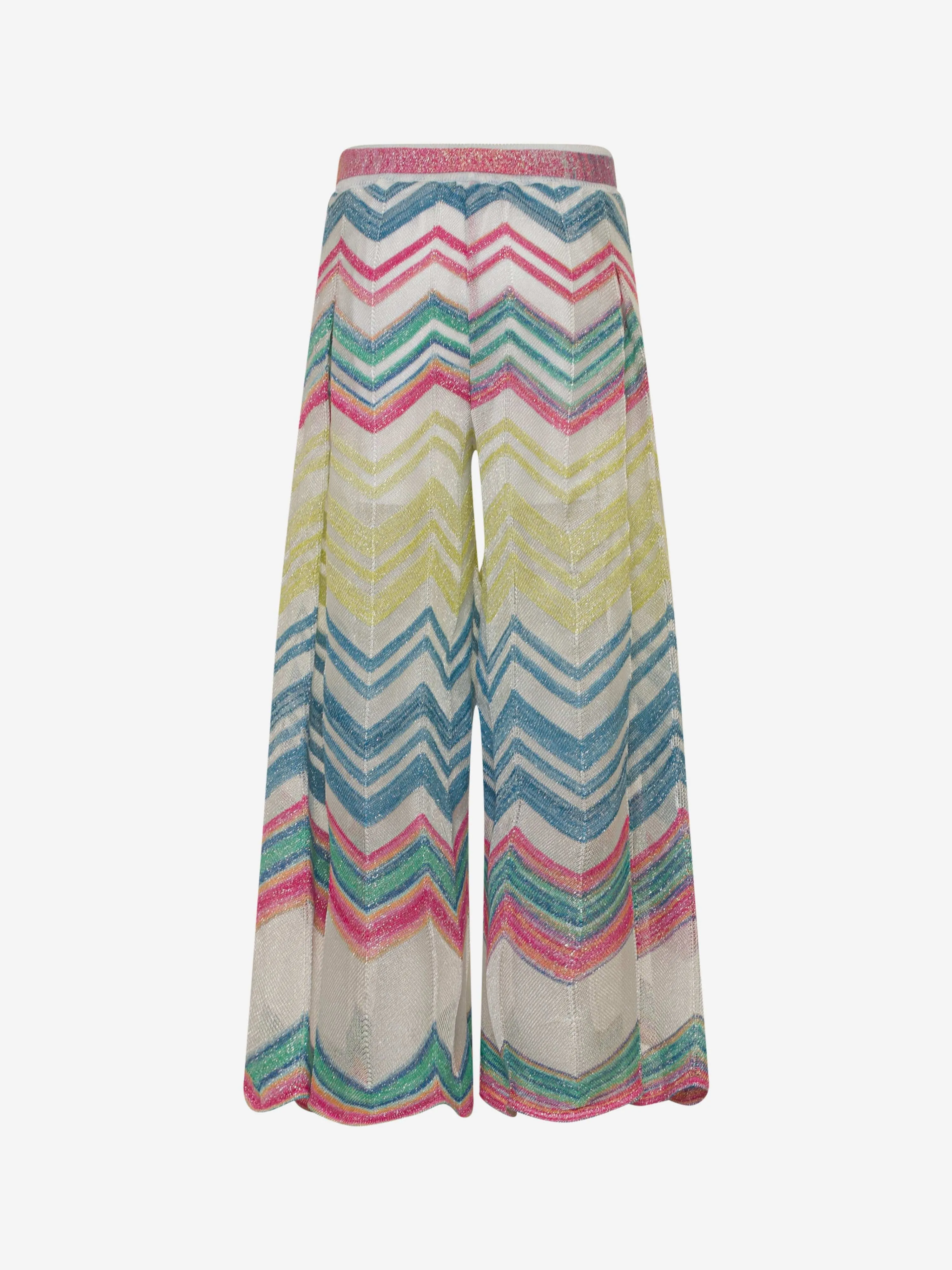Missoni Girls Zickzack-Strickhose in Mehrfarbig