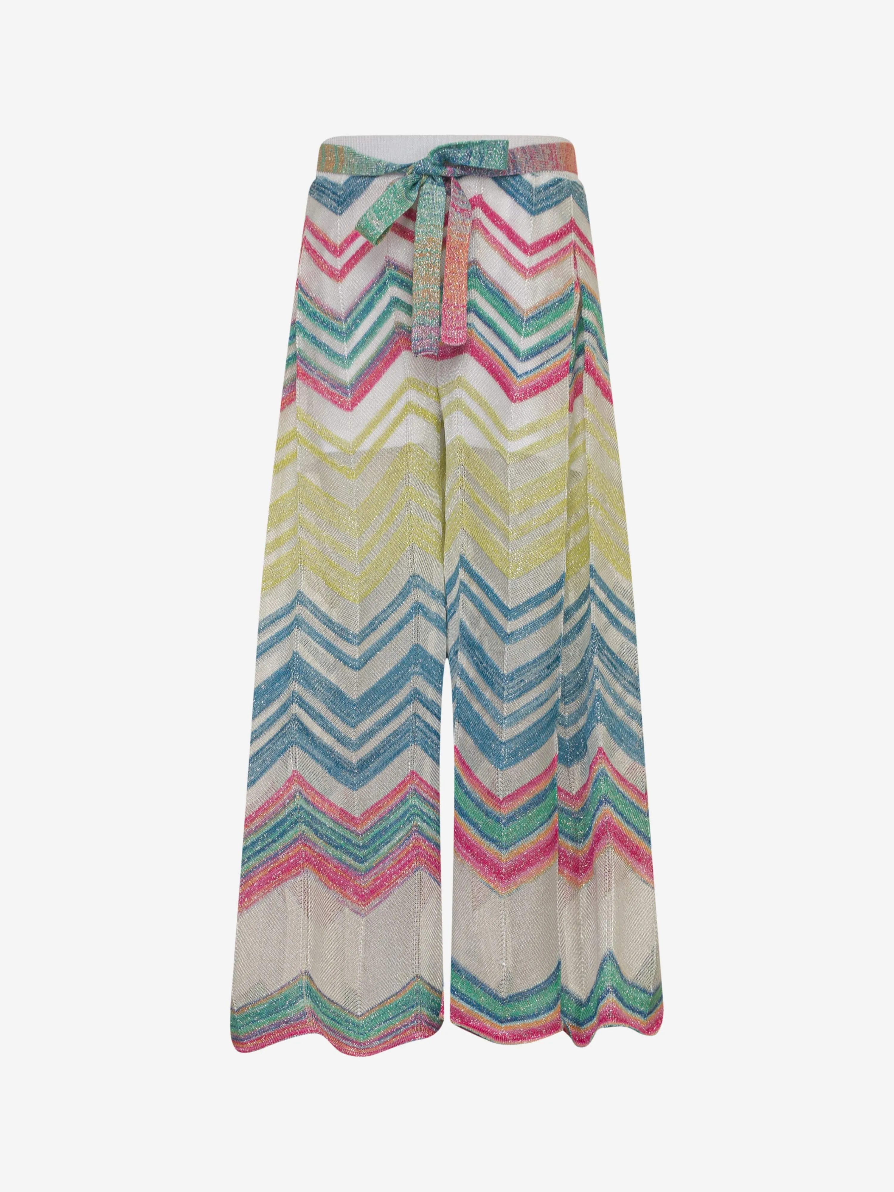 Missoni Girls Zickzack-Strickhose in Mehrfarbig