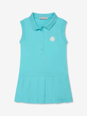 Moncler Enfant Ärmelloses Polo-Kleid für Baby-Mädchen in Türkis