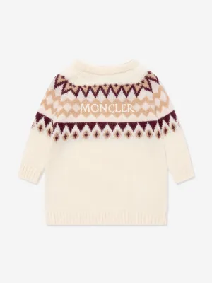 Moncler Enfant Wollgestricktes Kleid für Baby-Mädchen in Elfenbein