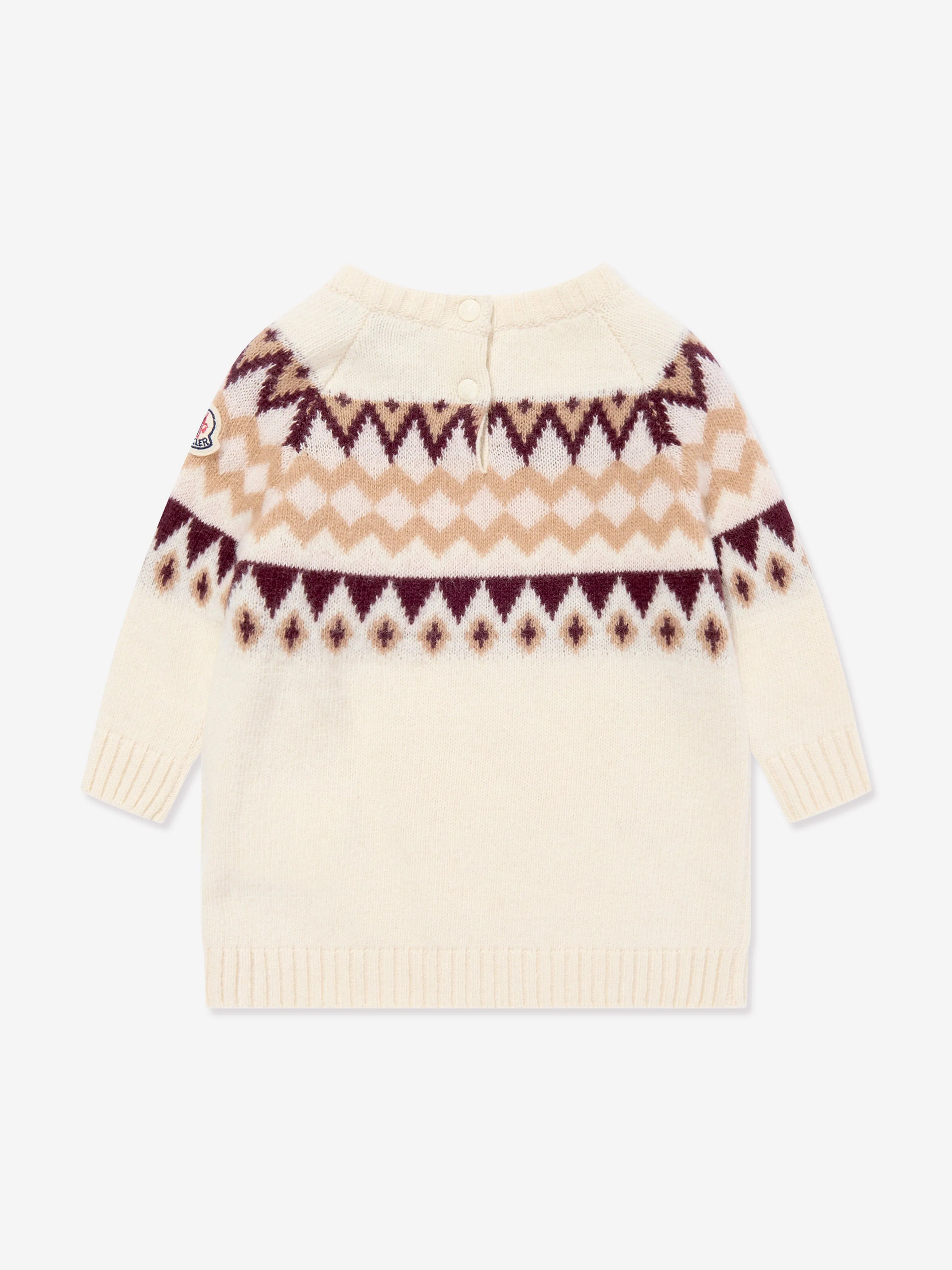 Moncler Enfant Wollgestricktes Kleid für Baby-Mädchen in Elfenbein