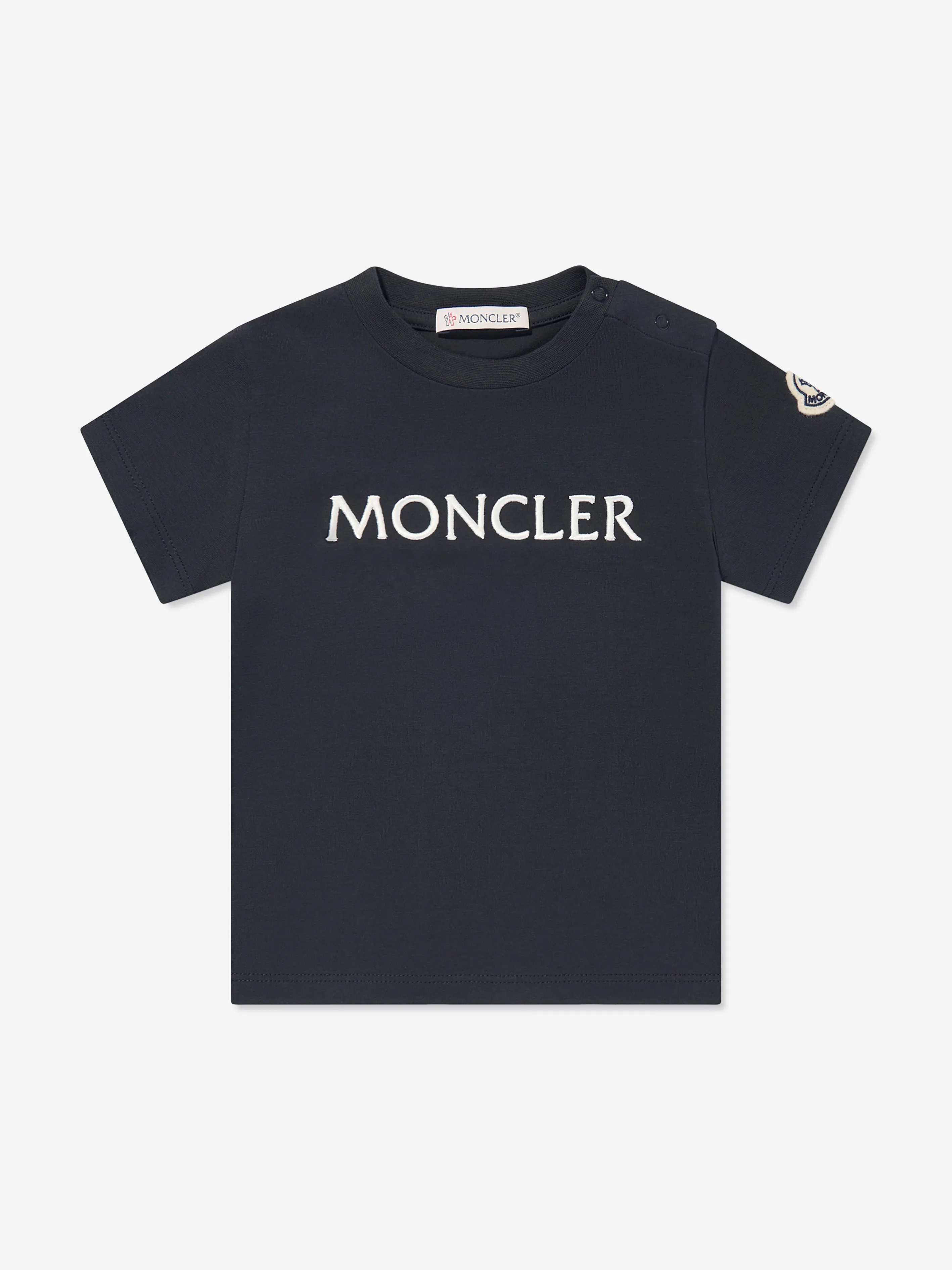 Moncler Enfant Baby Logo T-Shirt in Marineblau