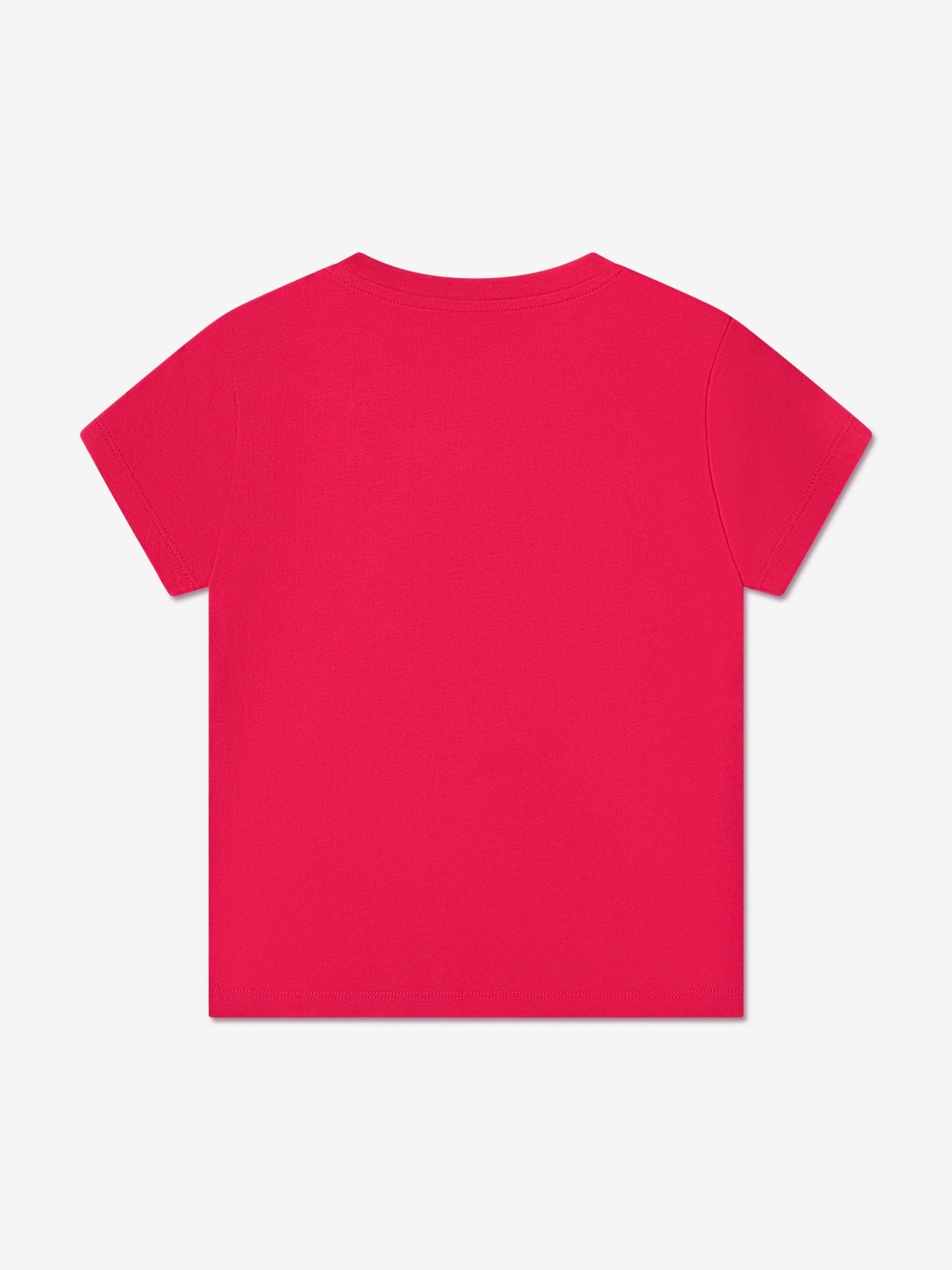 Moncler Enfant Mädchen Sticklogo T-Shirt in Rot