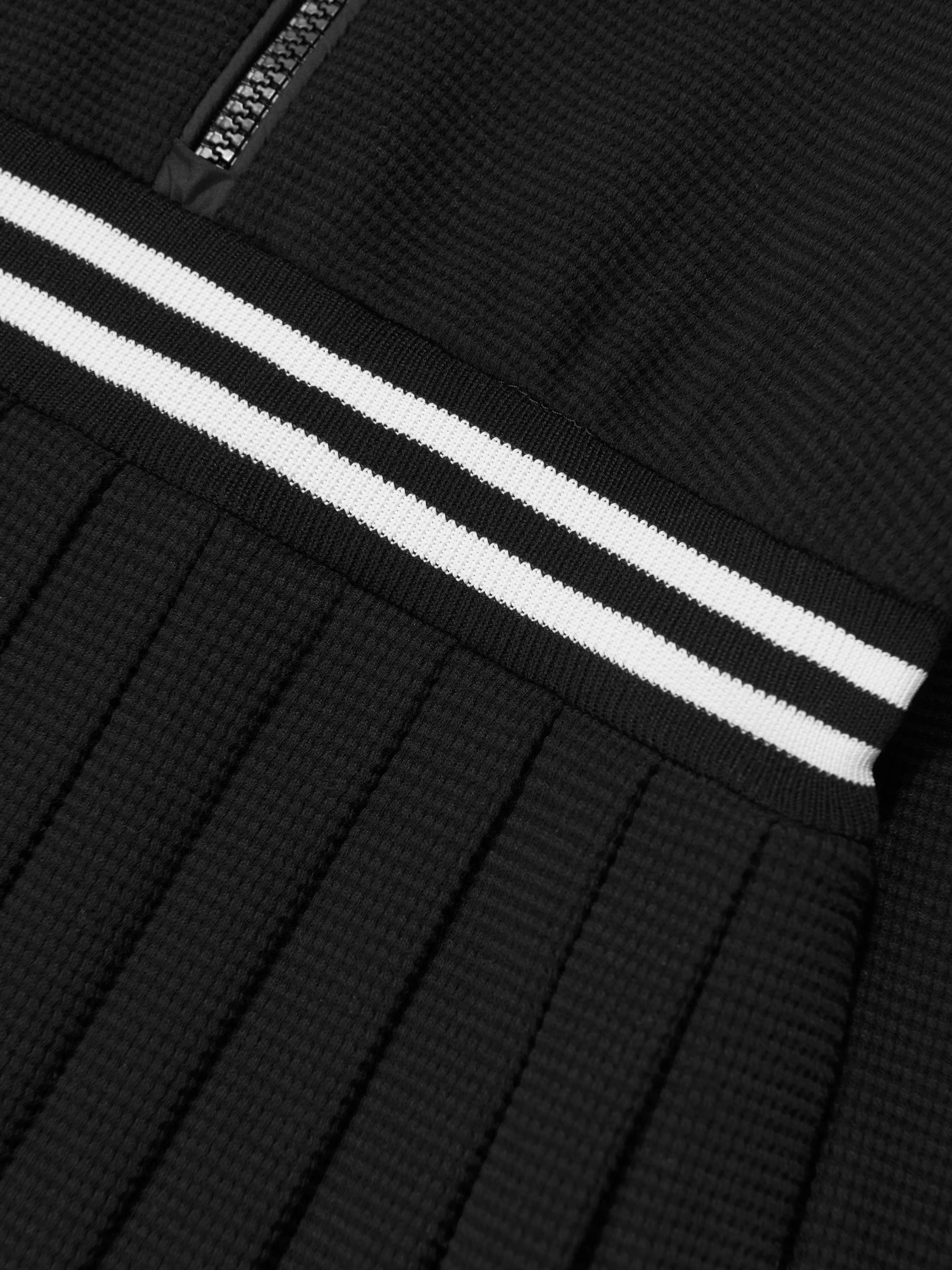 Moncler Enfant Mädchen Halbzip-Pleated-Kleid in Schwarz