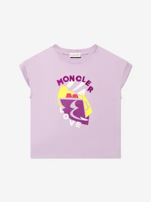 Moncler Enfant Mädchen Logo Graphic T-Shirt in Lila