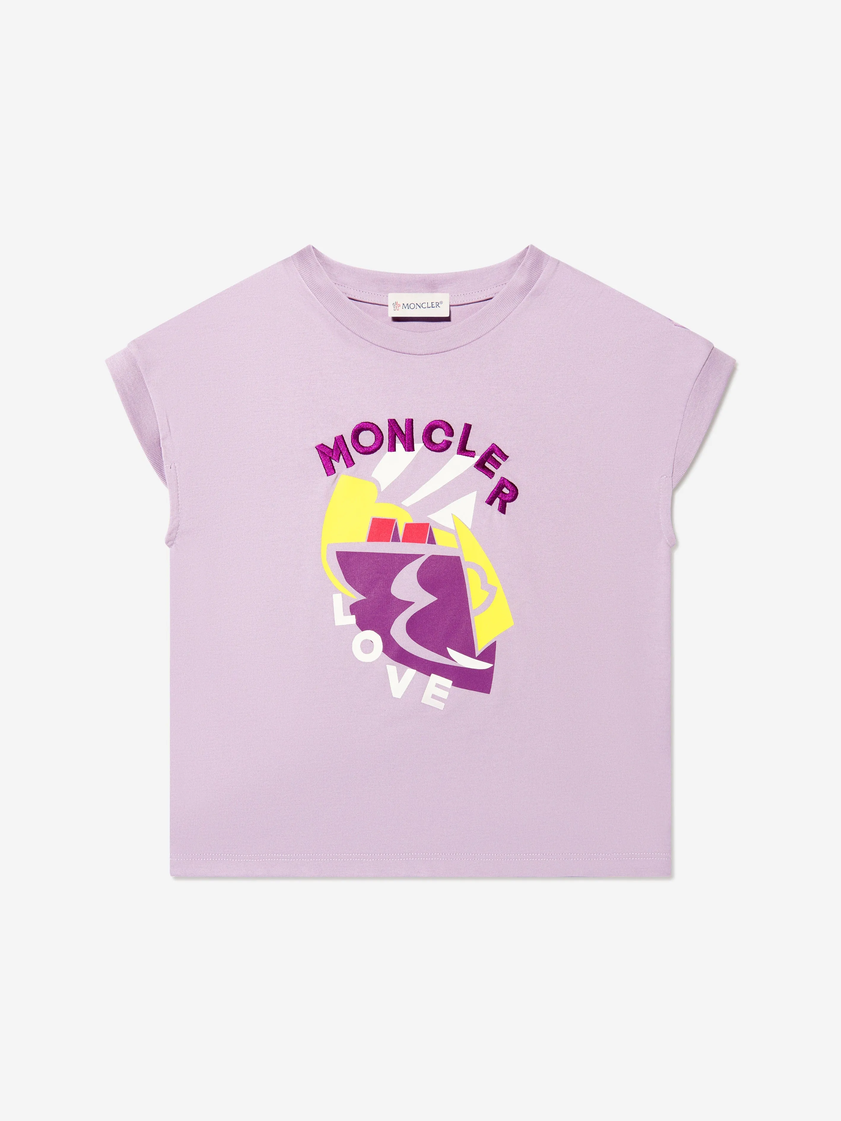 Moncler Enfant Mädchen Logo Graphic T-Shirt in Lila