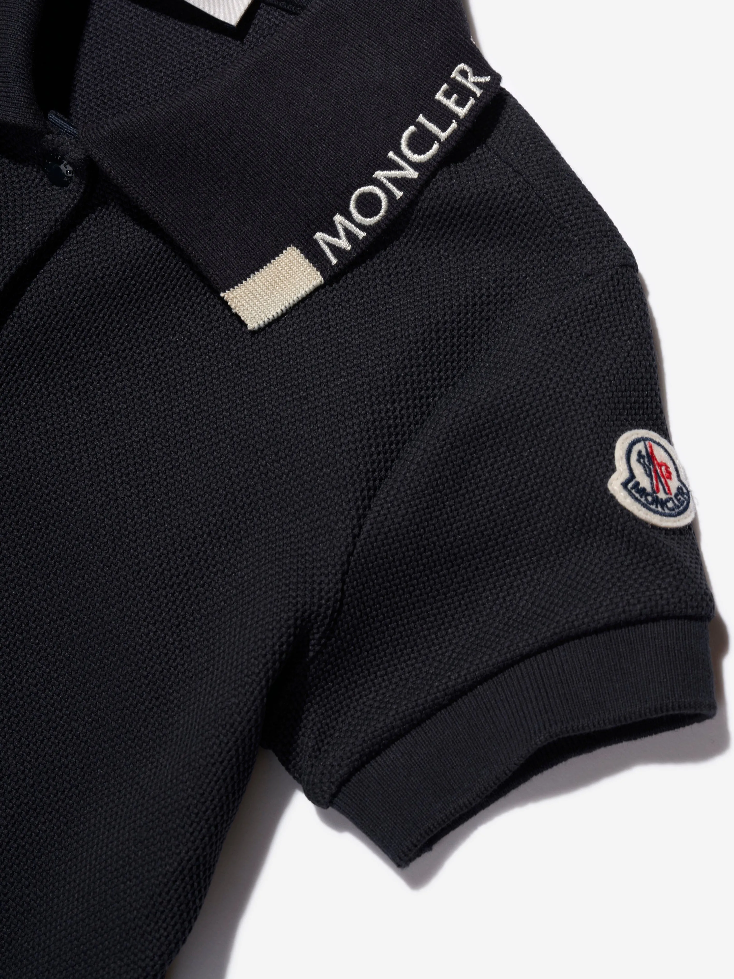 Moncler Enfant Mädchen Logo Polo-Kleid in Marine