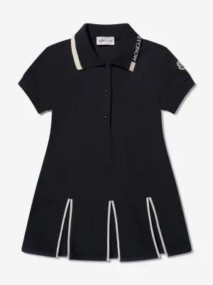Moncler Enfant Mädchen Logo Polo-Kleid in Marine