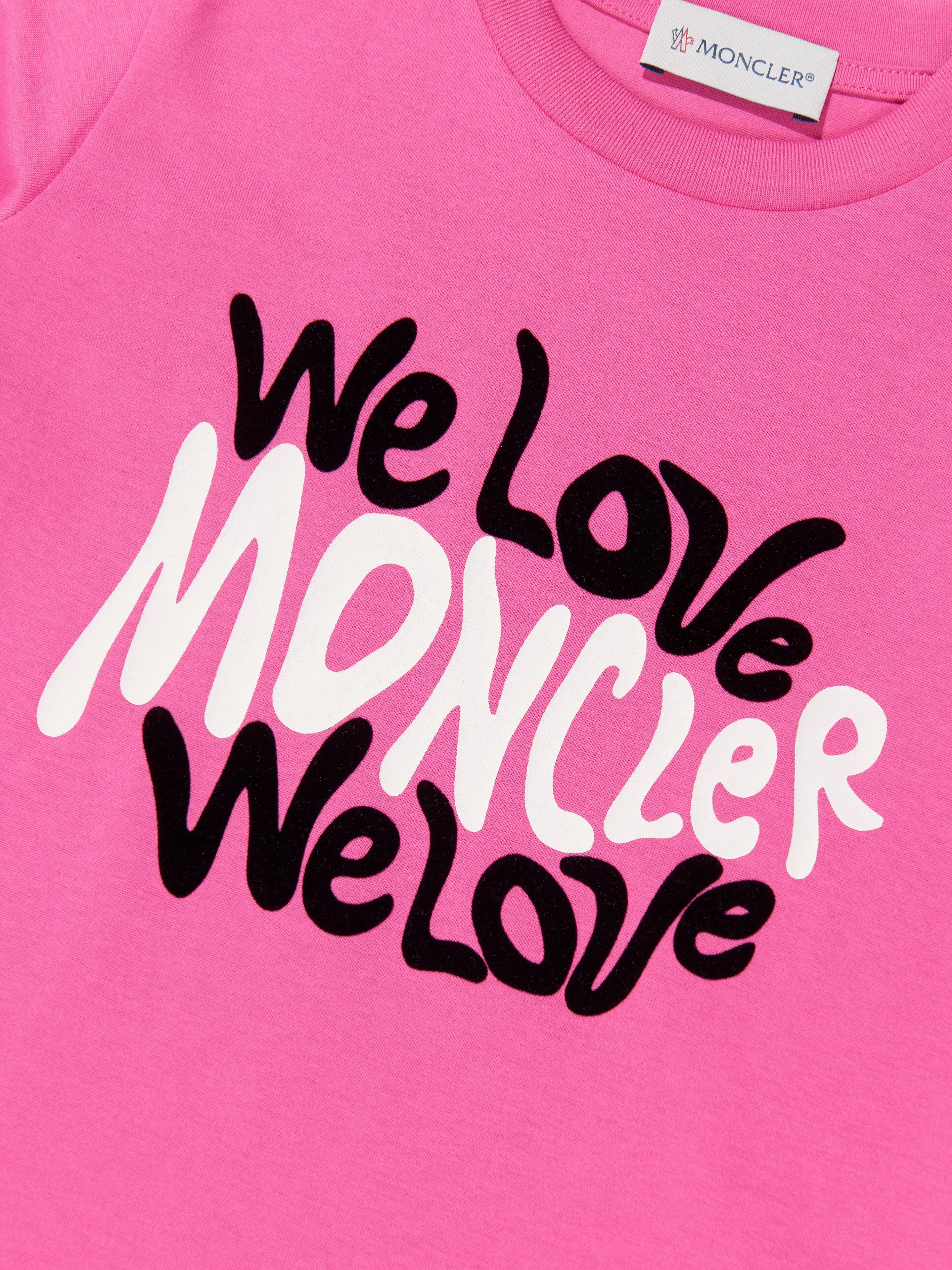 Moncler Enfant Mädchen Logo Print T-Shirt in Rosa