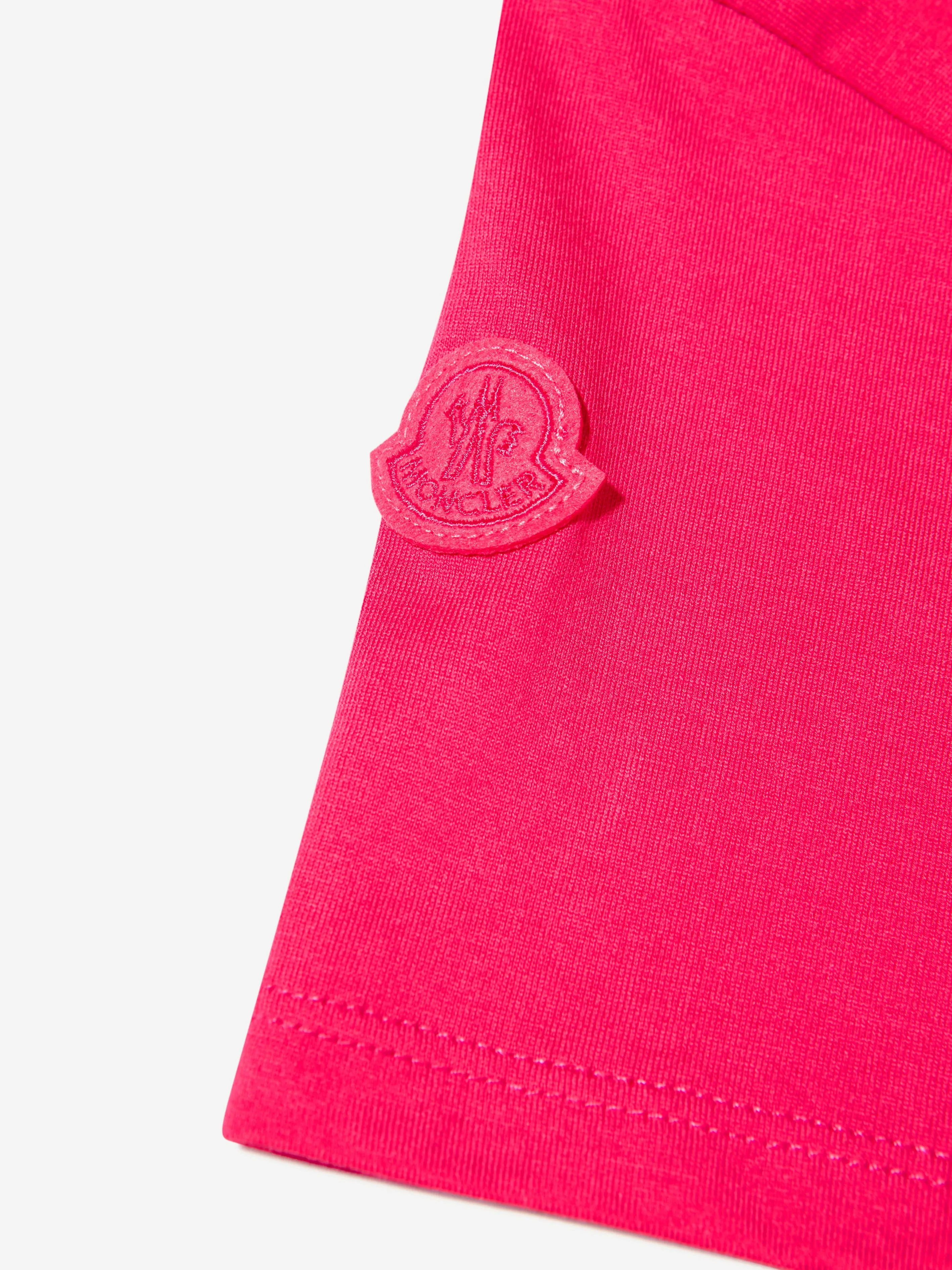 Moncler Enfant Mädchen Logo Print T-Shirt in Rosa