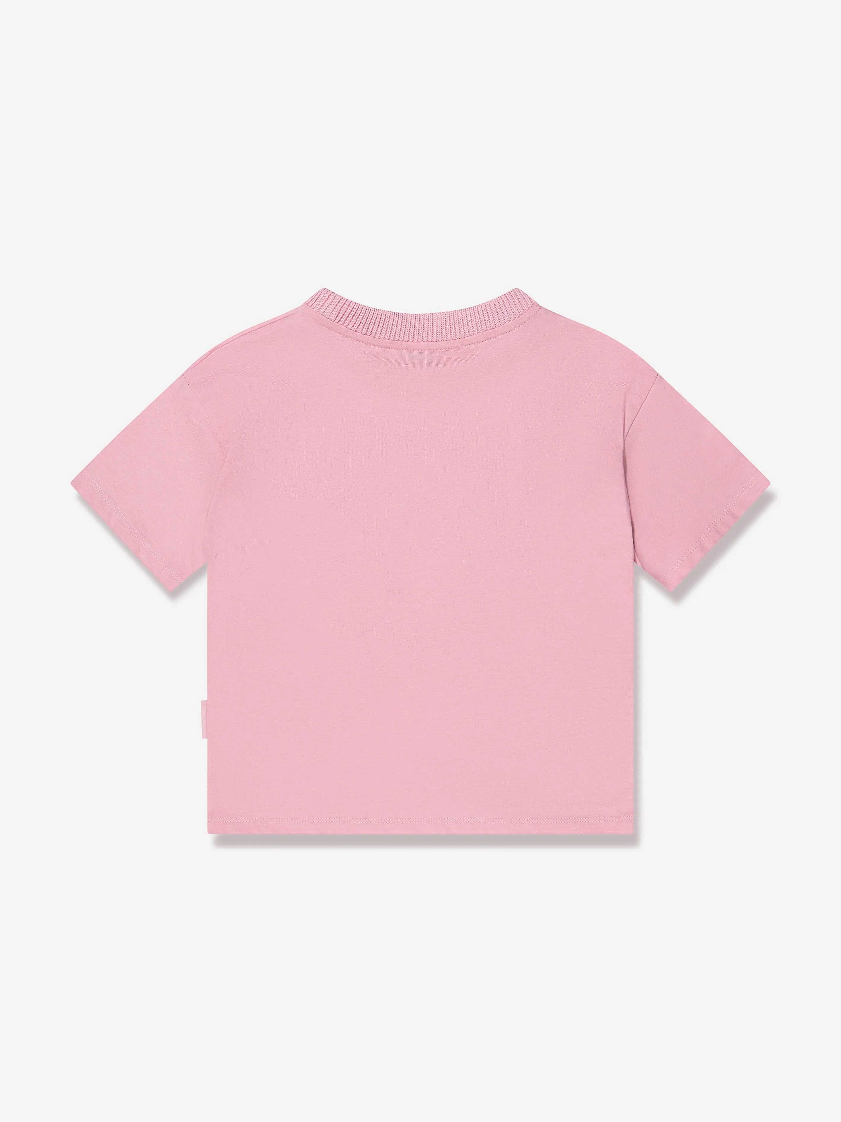 Moncler Enfant Mädchen Logo Print T-Shirt in Rosa