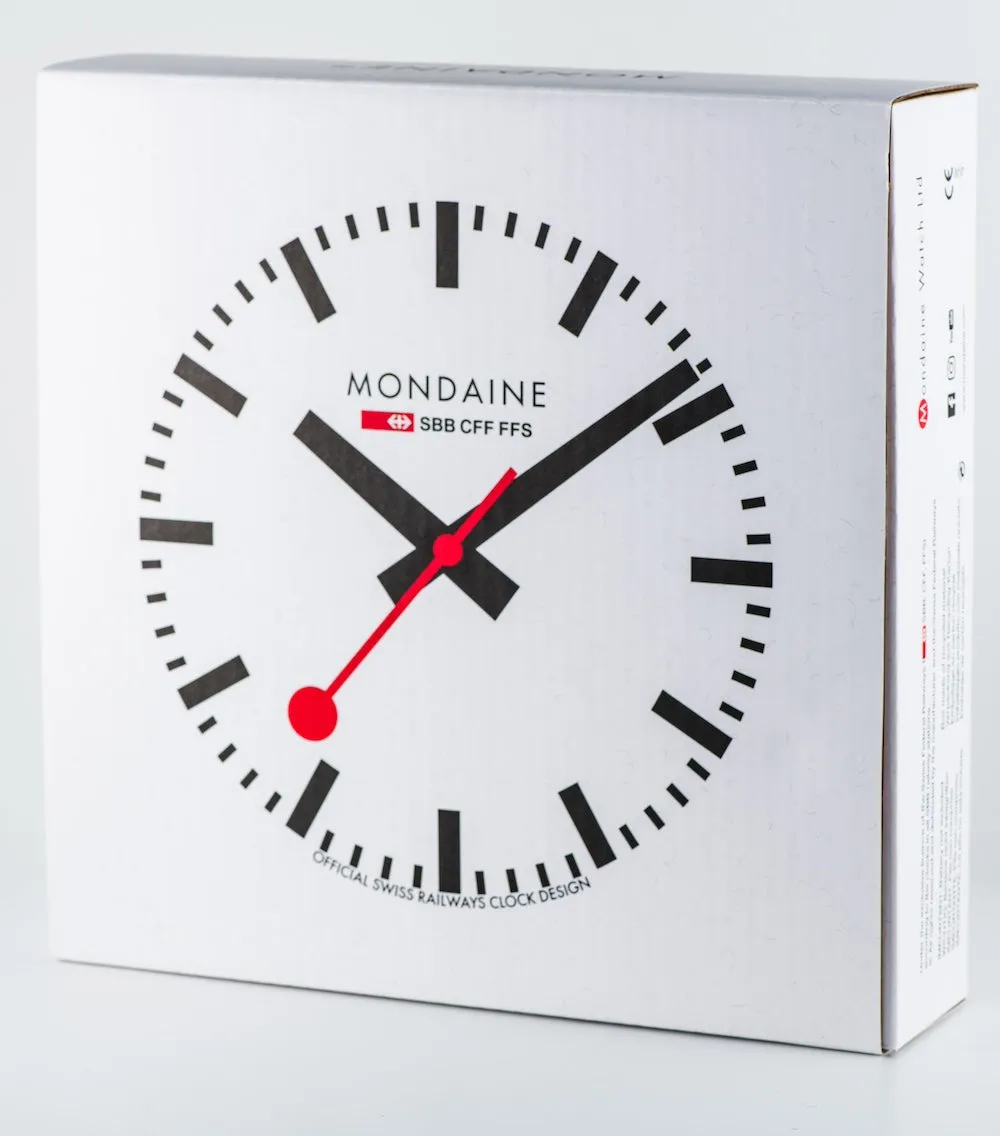 Mondaine Uhren Mondaine Wanduhr Schwarz Rahmen 25cm Uhr