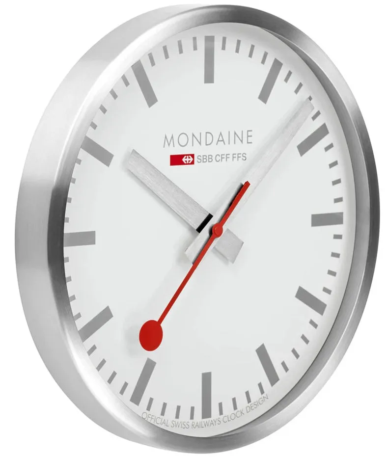 Mondaine Uhren Mondaine Wanduhr Küchenuhr Silber