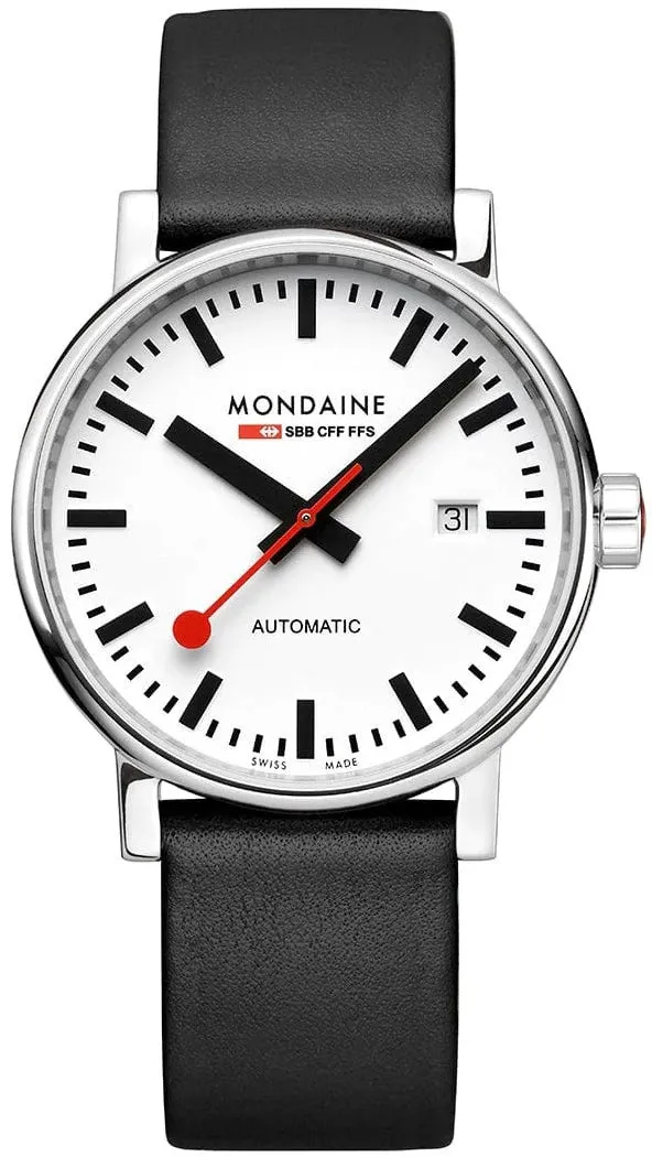 Mondaine Uhren Mondaine Evo2 Big Auto 40mm Traubenleder Armbanduhr