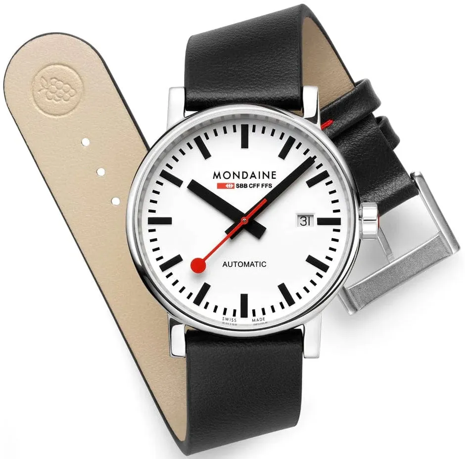 Mondaine Uhren Mondaine Evo2 Big Auto 40mm Traubenleder Armbanduhr