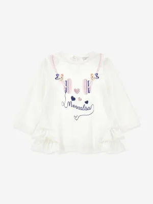 Monnalisa Baby Mädchen Kopfhörer Maxi T-Shirt in Weiß