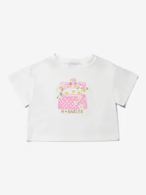 Monnalisa Mädchen Baumwoll-Jersey Gänseblümchen Geldbörse T-Shirt