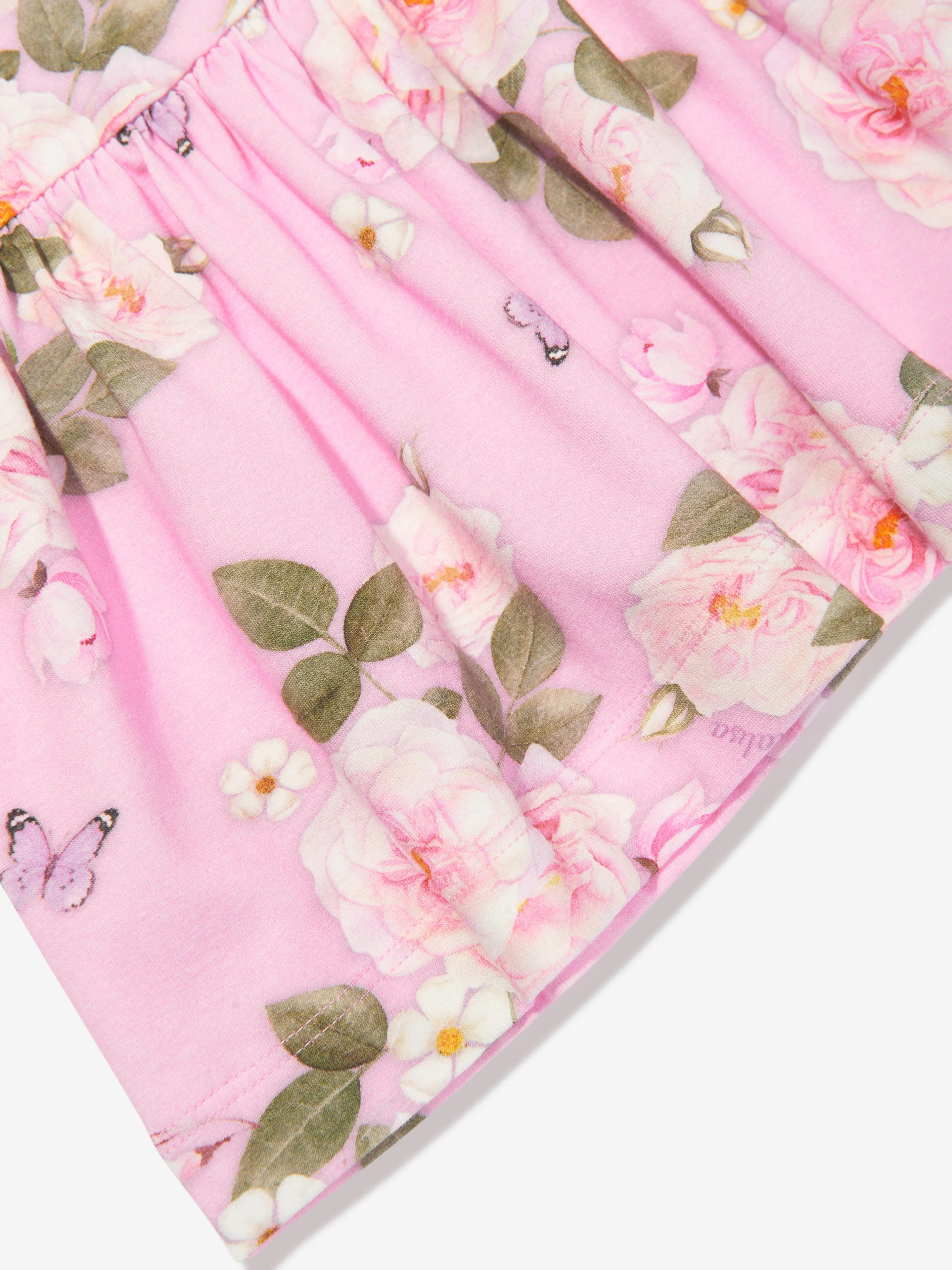 Monnalisa Mädchen Daisy Jersey-Kleid in Rosa