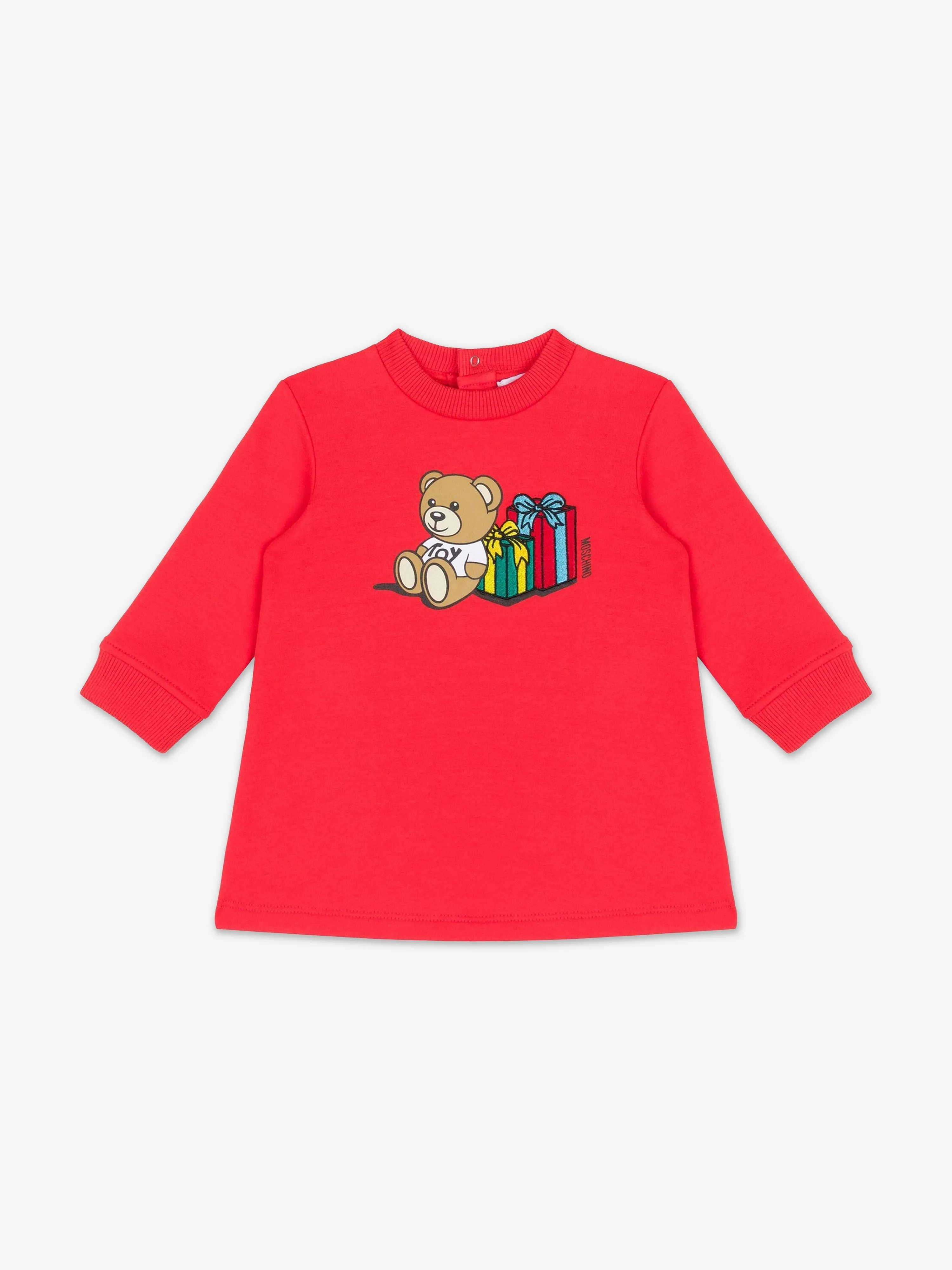 Moschino Baby Mädchen Bären Pullover Kleid in Rot