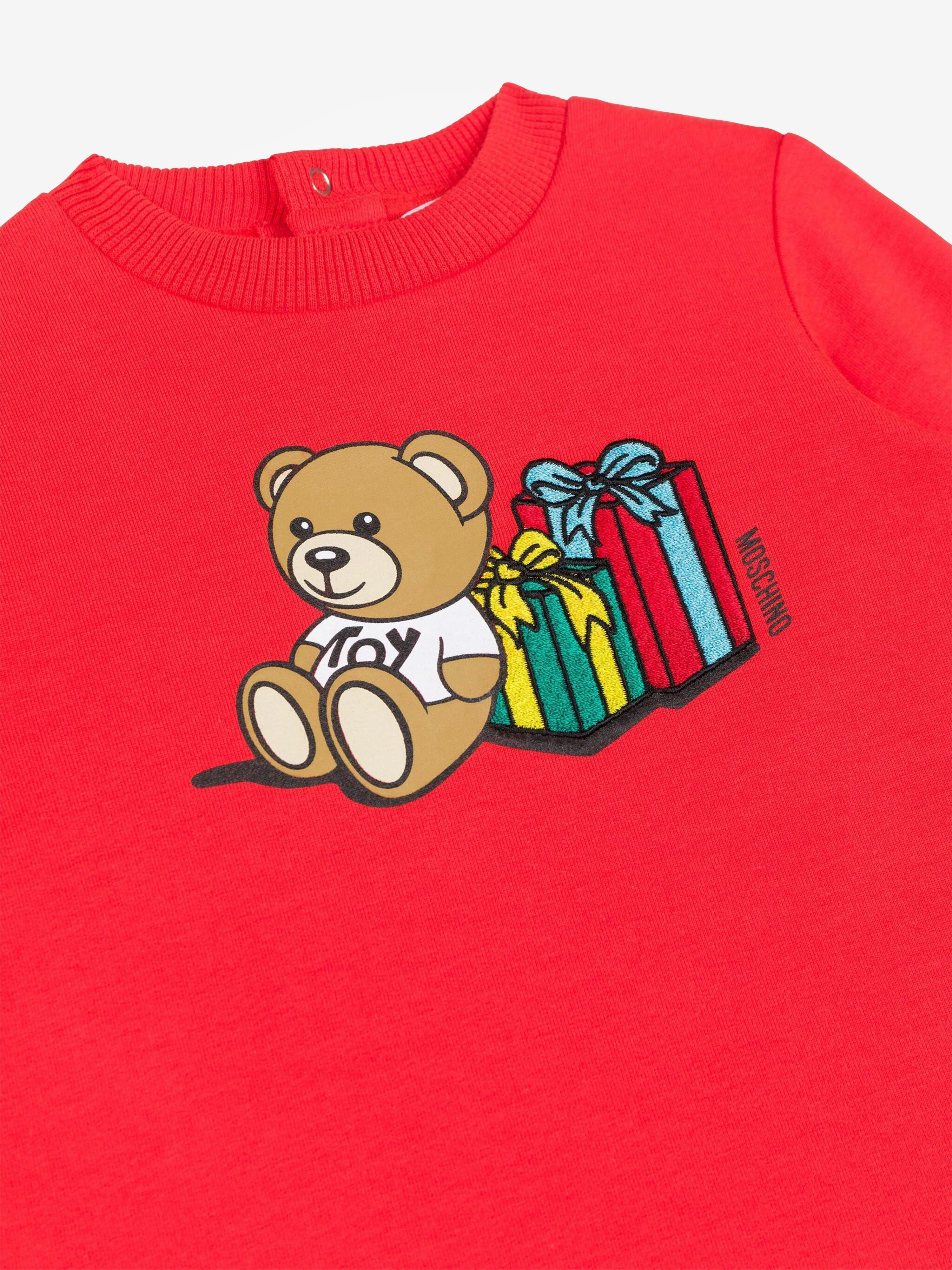 Moschino Baby Mädchen Bären Pullover Kleid in Rot