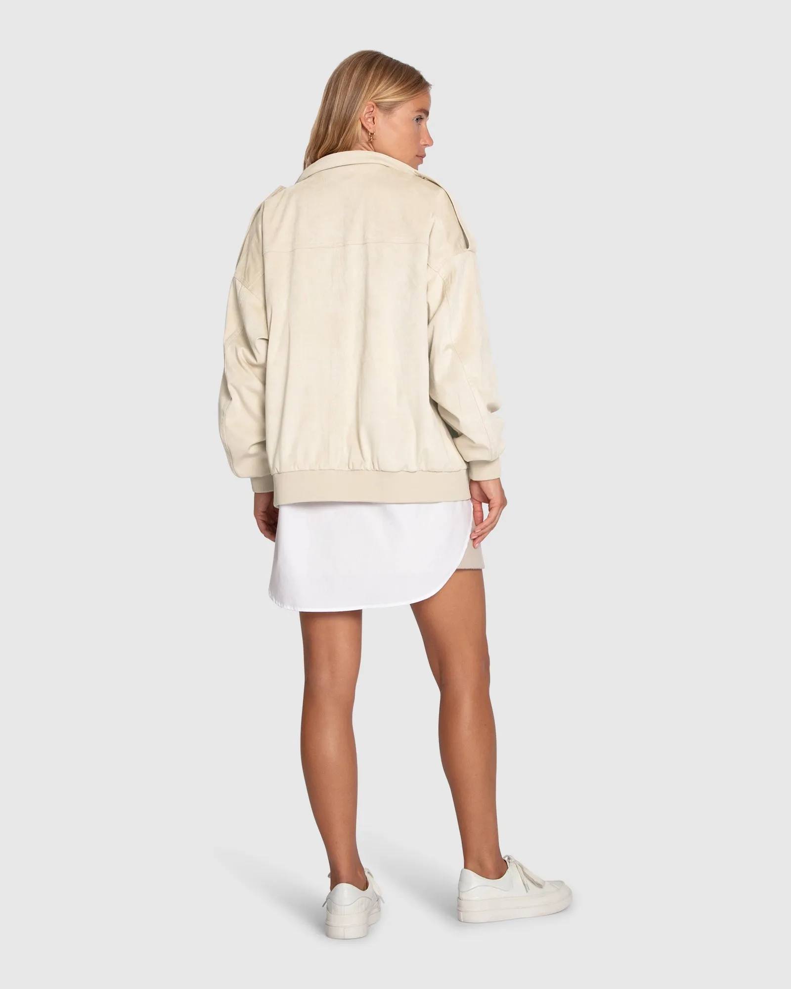 Most Wanted Wildleder Bomberjacke - Creme