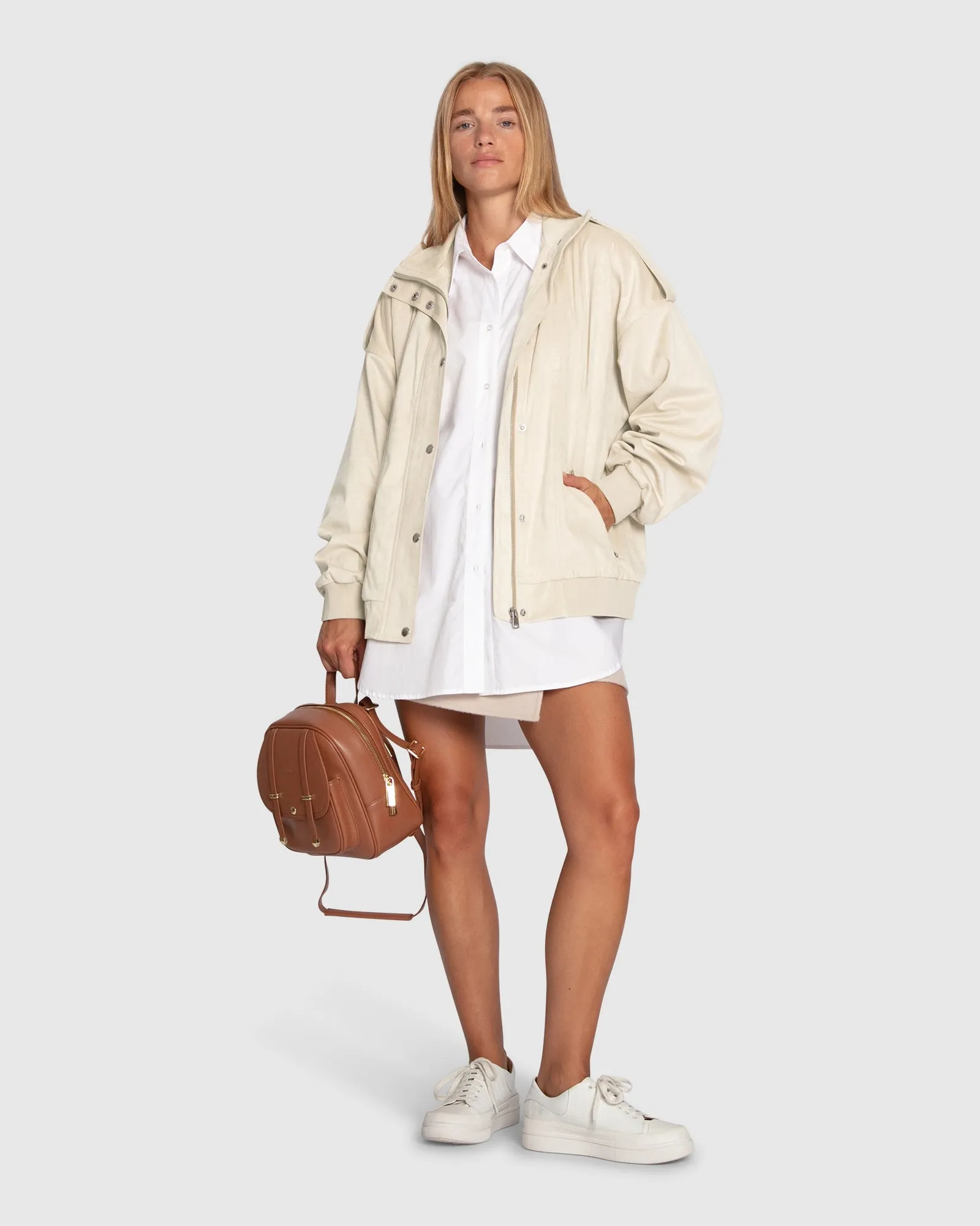 Most Wanted Wildleder Bomberjacke - Creme