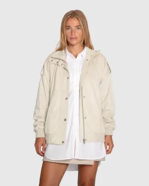Most Wanted Wildleder Bomberjacke - Creme