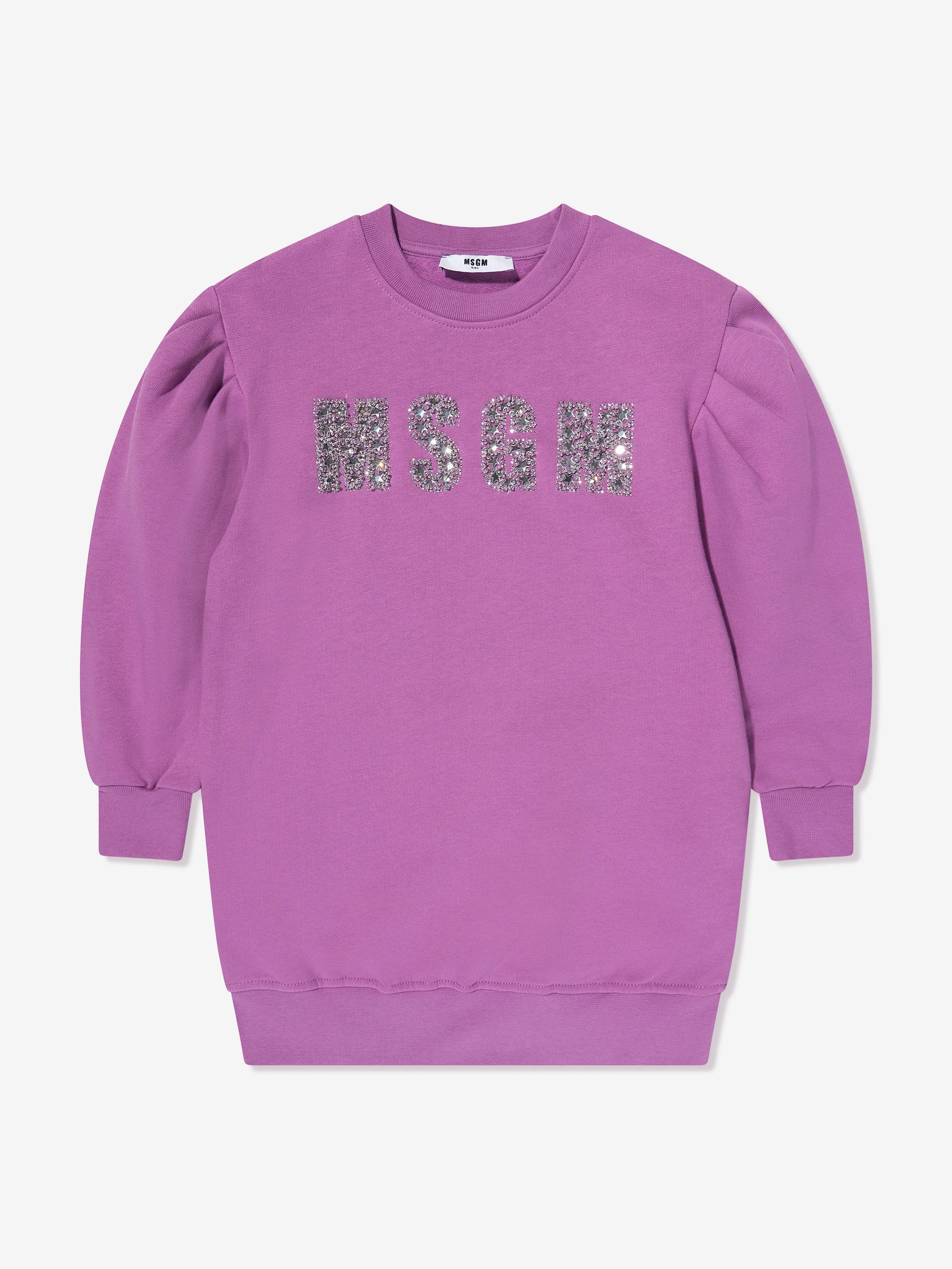 MSGM Mädchen Logo Strickkleid in Lila
