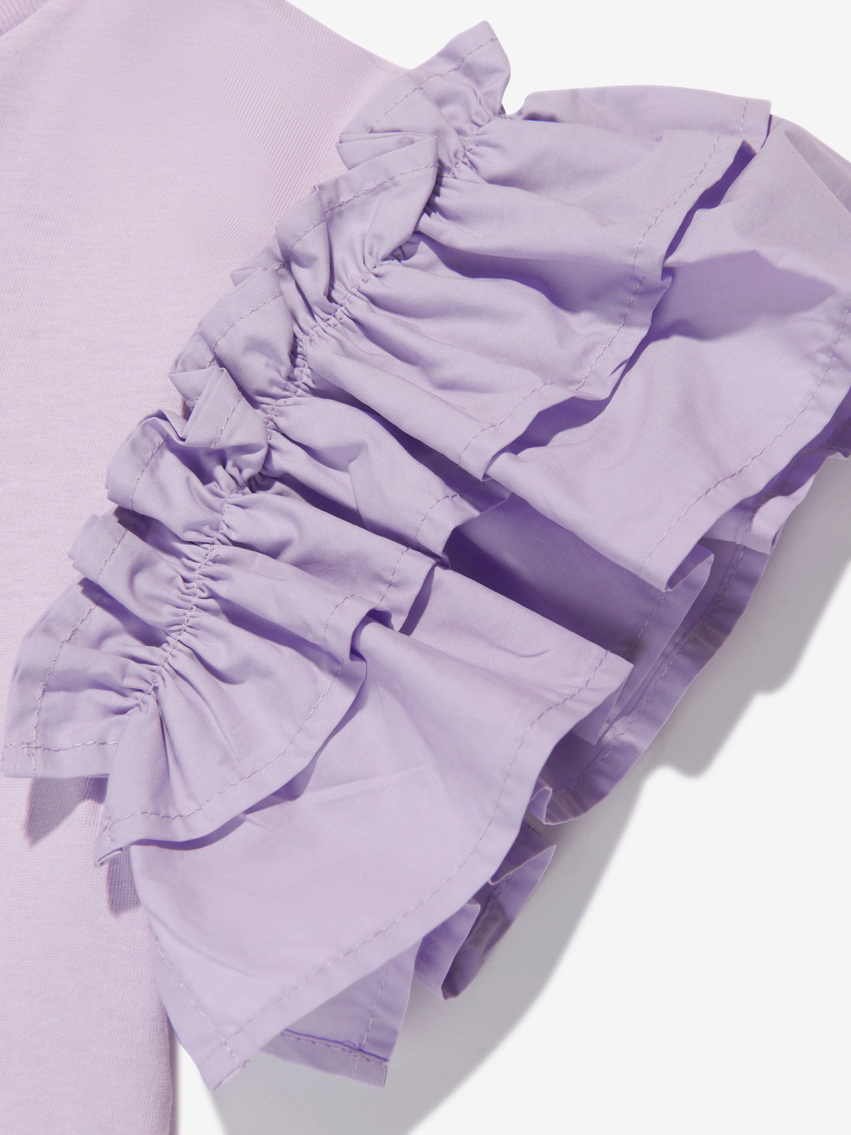MSGM Mädchen Rüschenärmel T-Shirt-Kleid in Lila