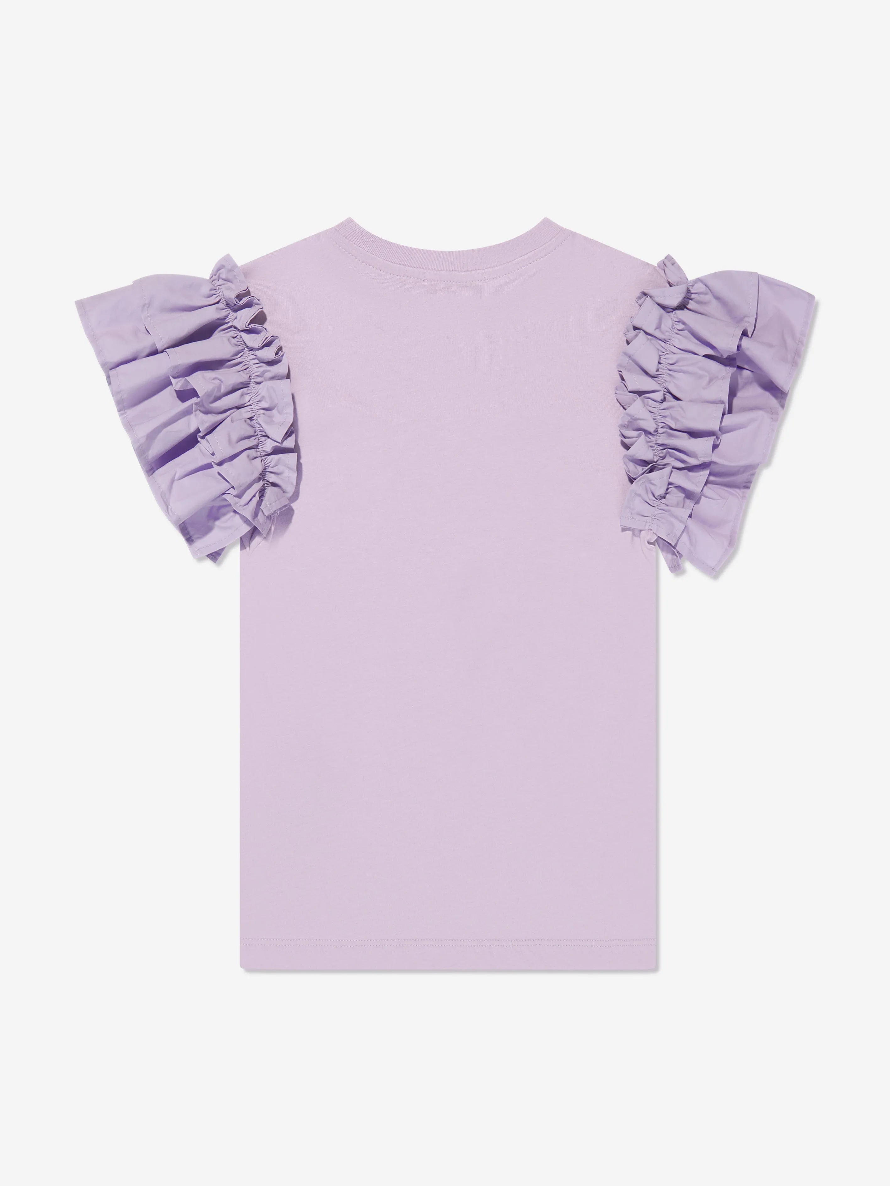 MSGM Mädchen Rüschenärmel T-Shirt-Kleid in Lila