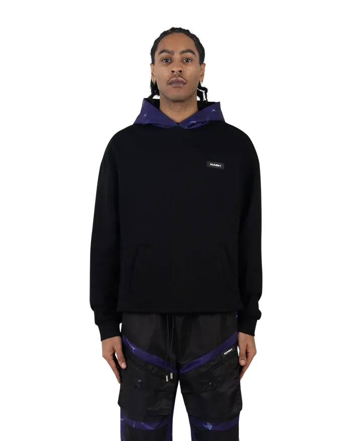Nash Shield Hoodie Schwarz/Tiefviolett