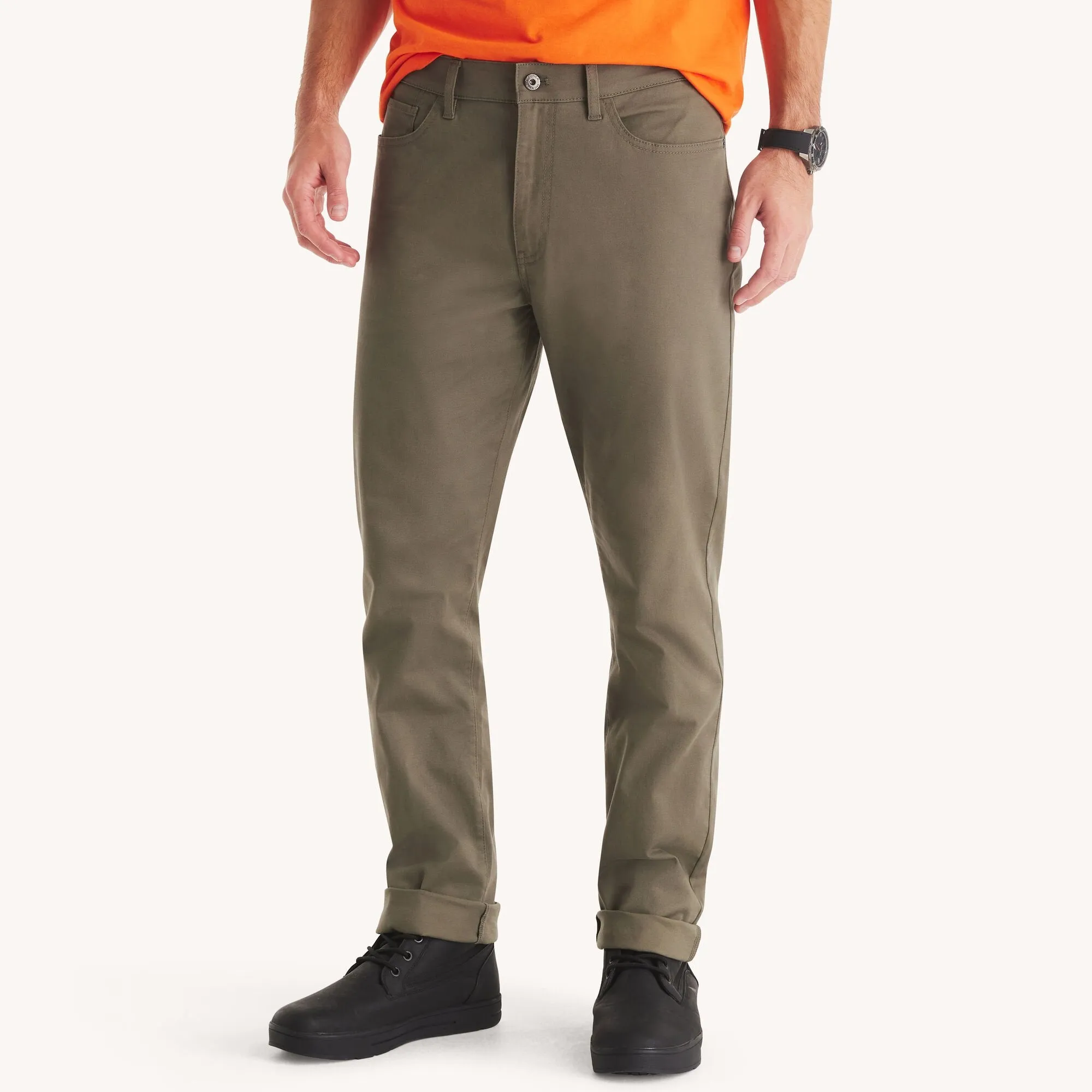 Nautica Herren Hose mit gerader Passform und Stretch