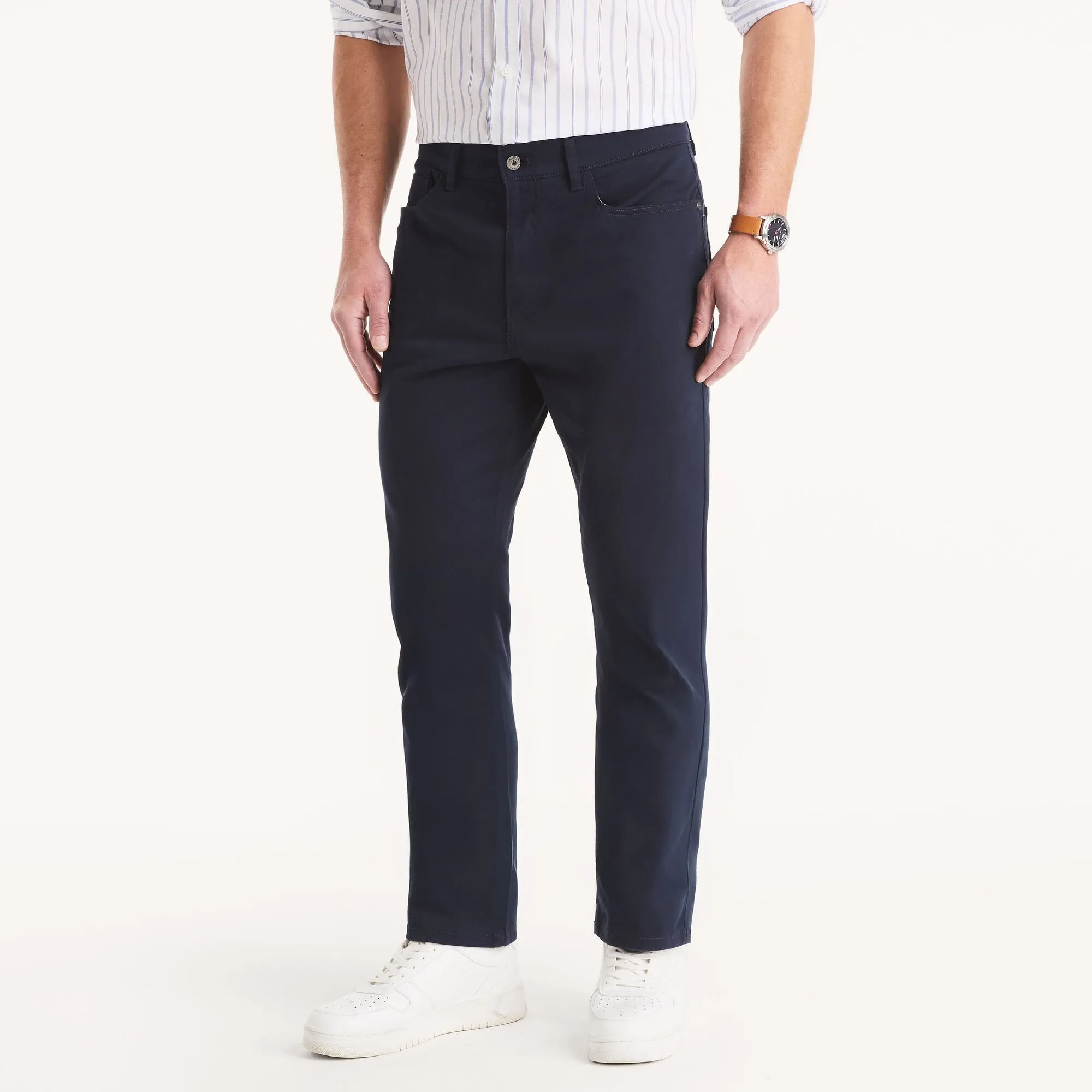 Nautica Herren Hose mit gerader Passform und Stretch