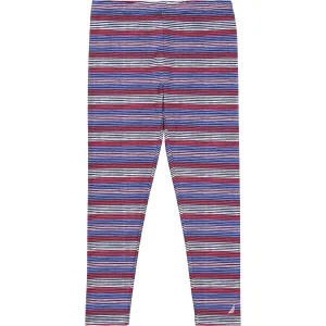 Nautica Kleinkindmädchen Wellen-Streifen Leggings (2T-4T) Marineblau Nautica