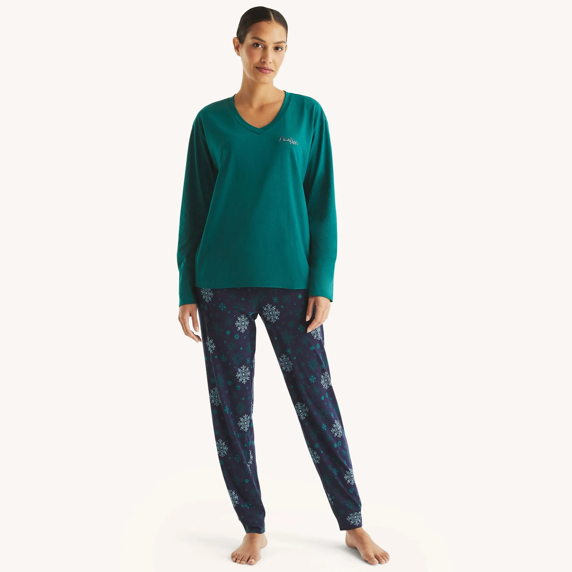 Nautica Damen Jogger Schlafanzug-Hose Set