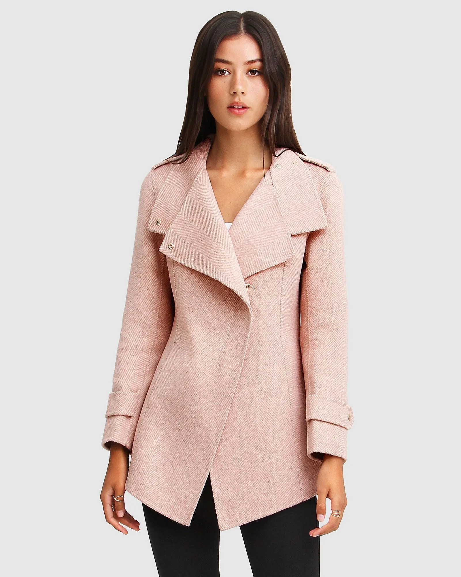 NEW FIT Bad Girl Woll-Mix Moto-Mantel - Rosé