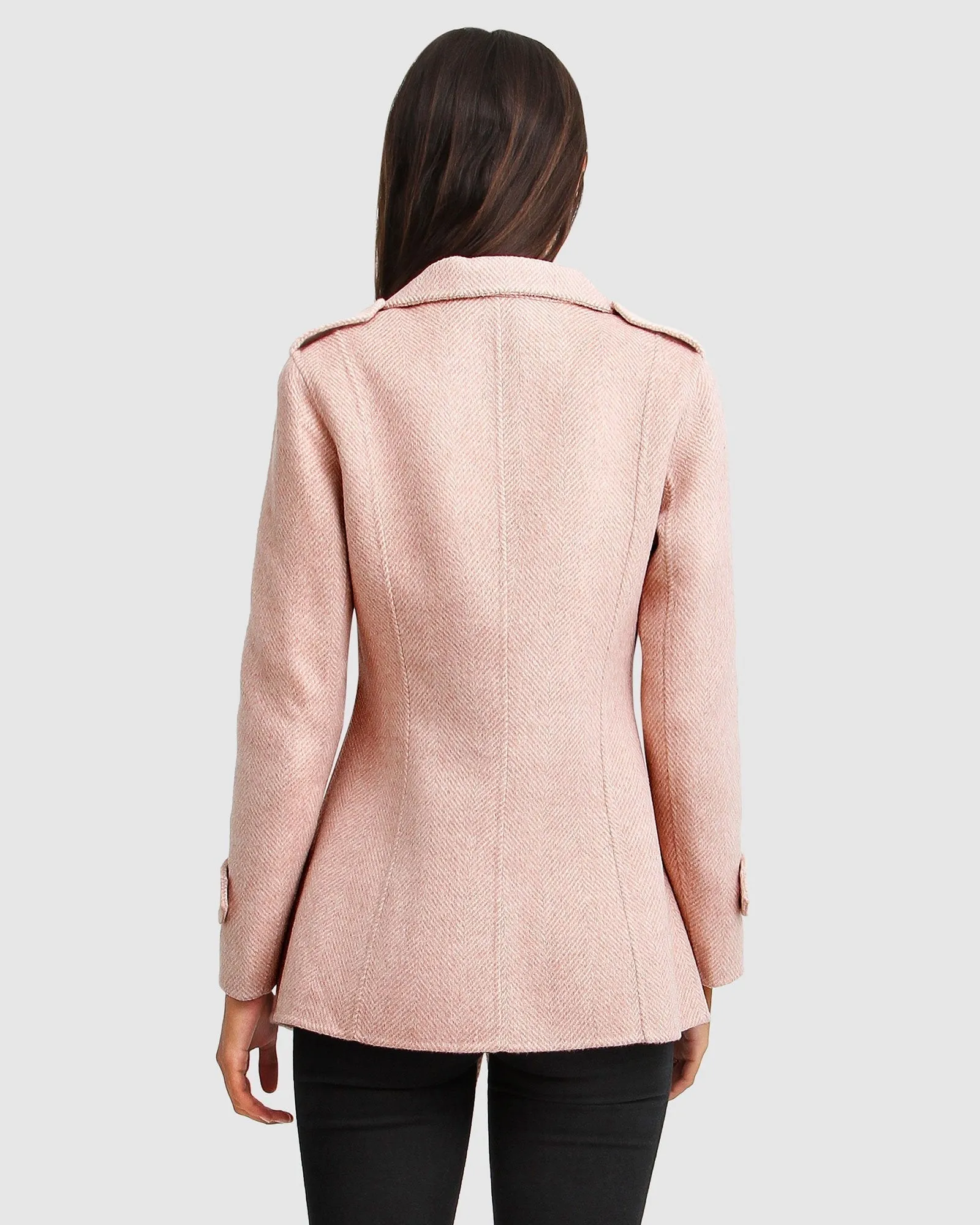 NEW FIT Bad Girl Woll-Mix Moto-Mantel - Rosé