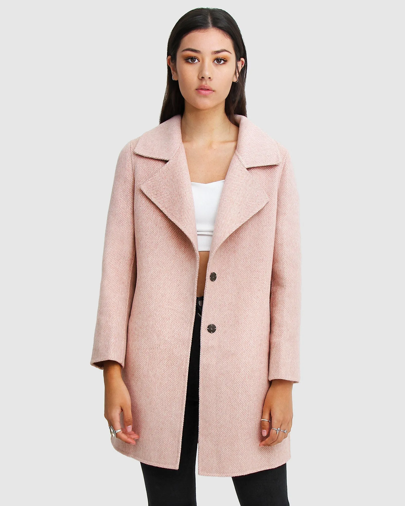 NEW FIT Ex-Boyfriend Wollmischung Übergröße Jacke - Rosé