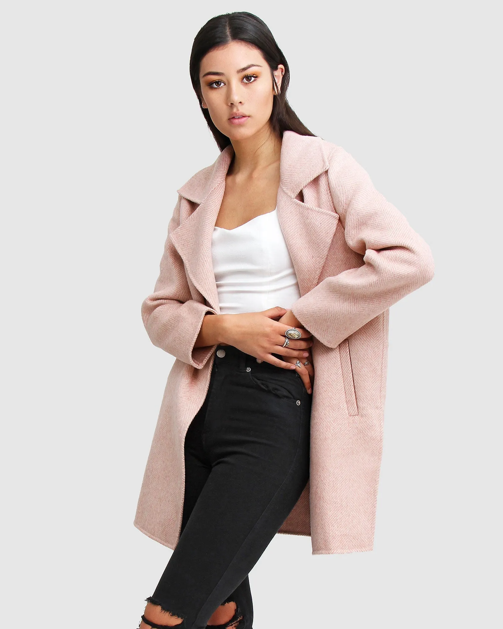 NEW FIT Ex-Boyfriend Wollmischung Übergröße Jacke - Rosé