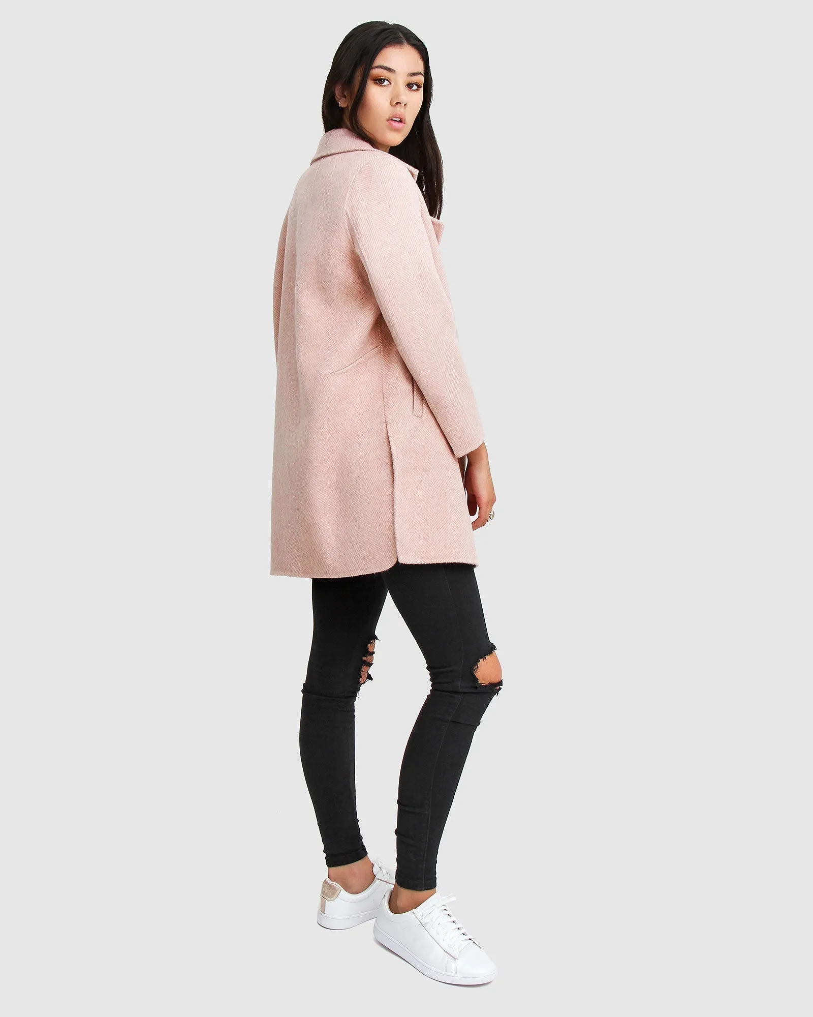 NEW FIT Ex-Boyfriend Wollmischung Übergröße Jacke - Rosé