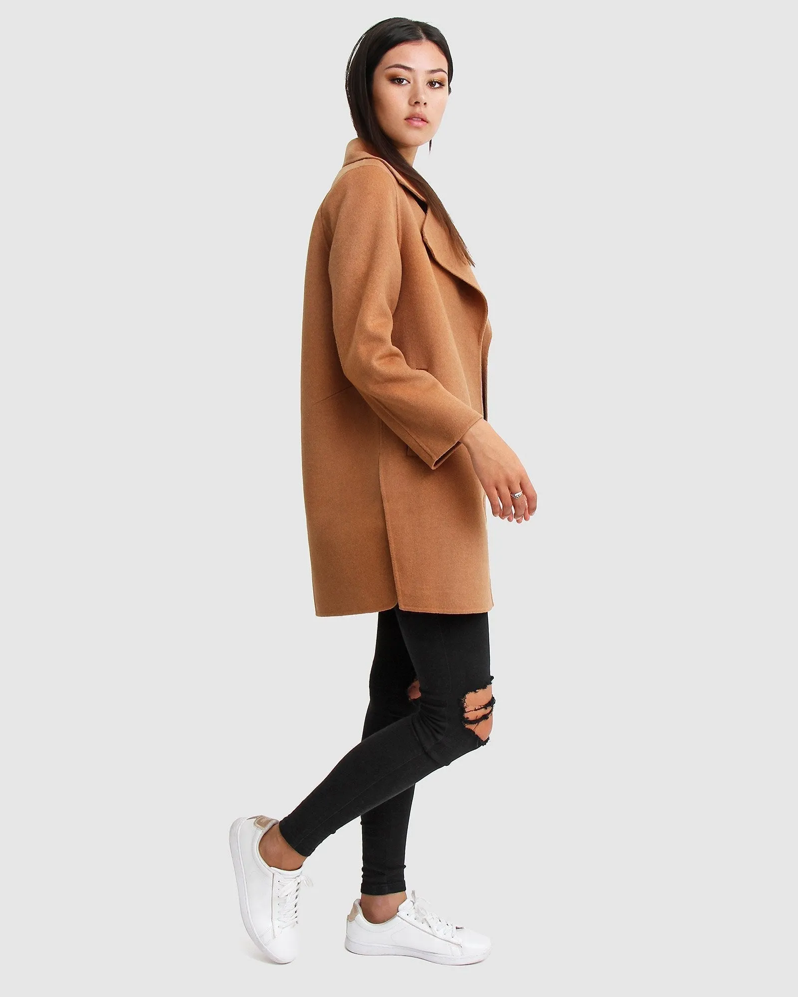 NEW FIT Ex-Boyfriend Wollmischung Übergröße Jacke - Kamel