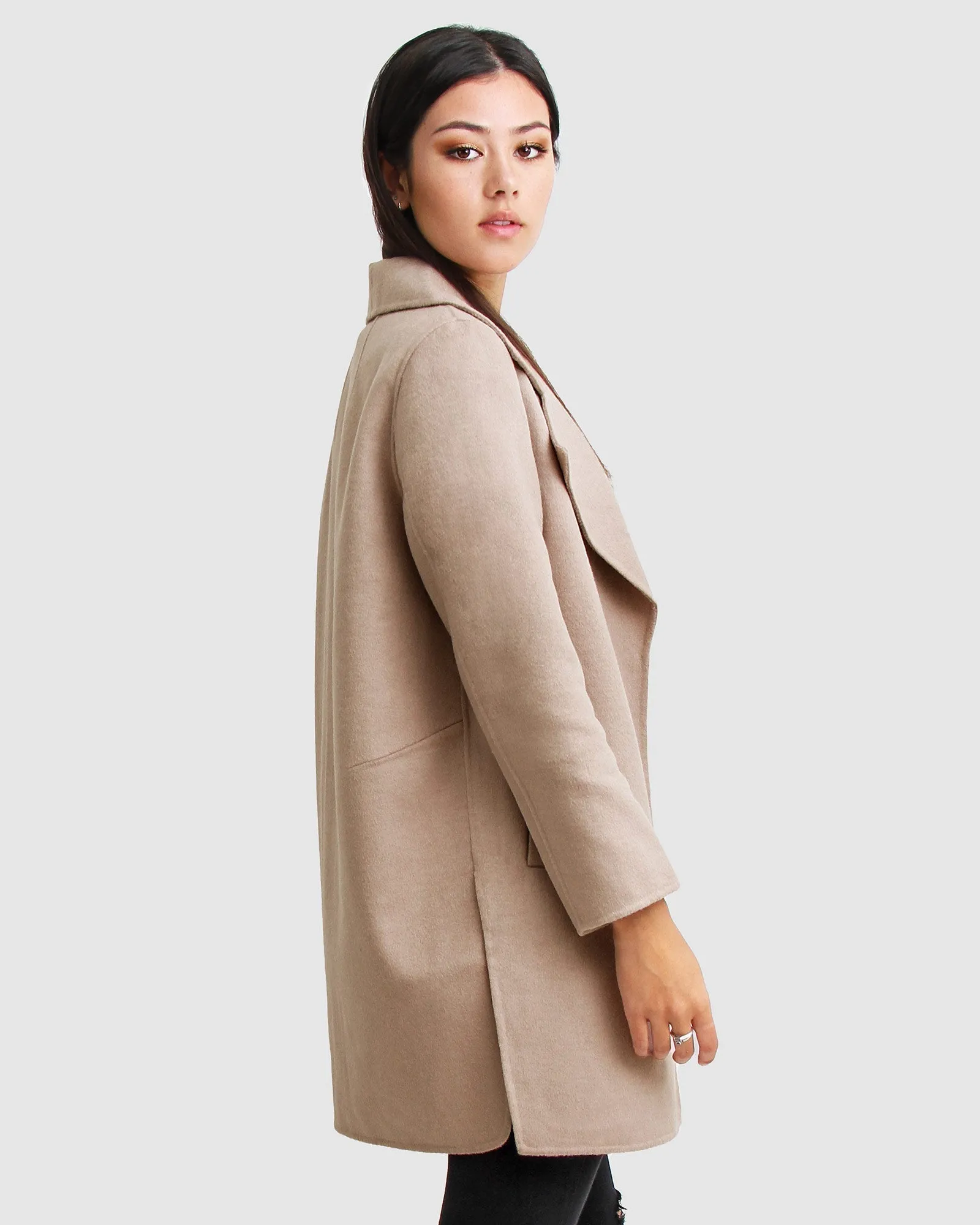 NEW FIT Ex-Boyfriend Wollmischung Übergröße Jacke - Sand
