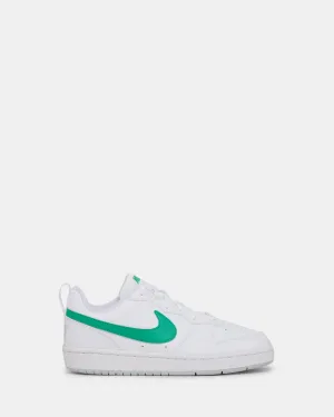 Nike Kinder Schuhe Court Borough Low Recraft Grundschule Weiß/Stadion Grün/Grau