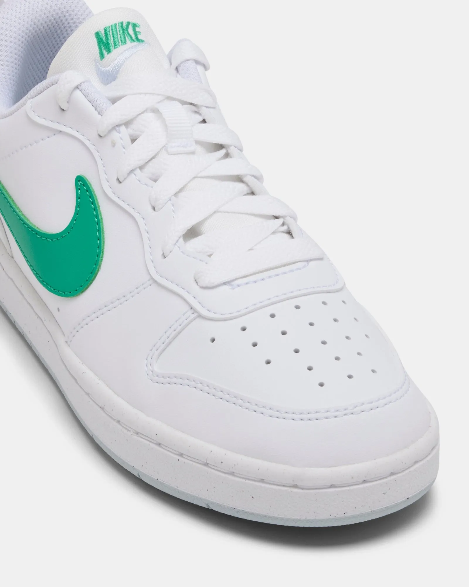Nike Kinder Schuhe Court Borough Low Recraft Grundschule Weiß/Stadion Grün/Grau