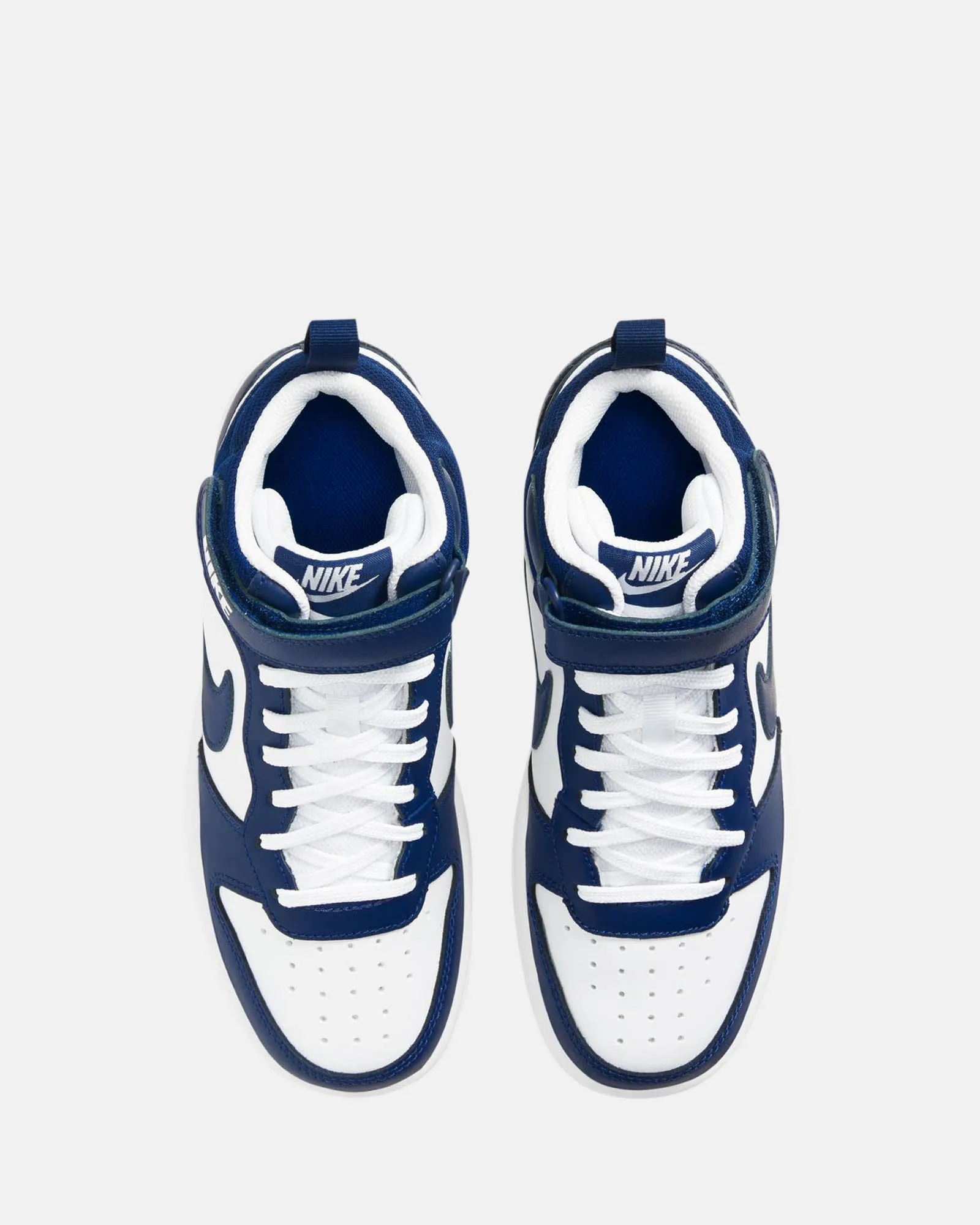 Nike Kinder Schuhe Court Borough Mid 2 Grundschule Weiß/Blau Void/Signal Blau