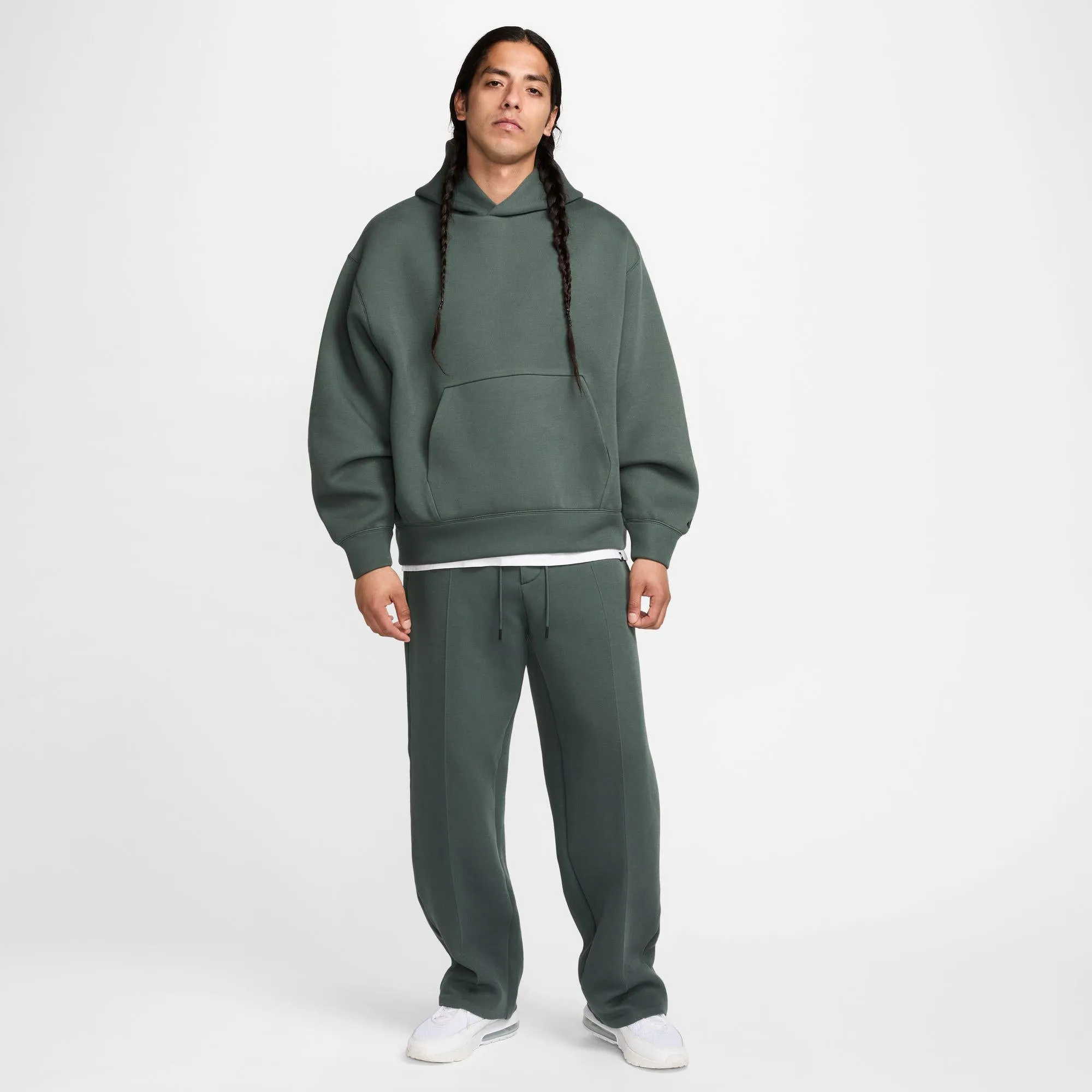 Nike Tech Reimagined Fleece-Hoodie für Herren in Vintage Grün