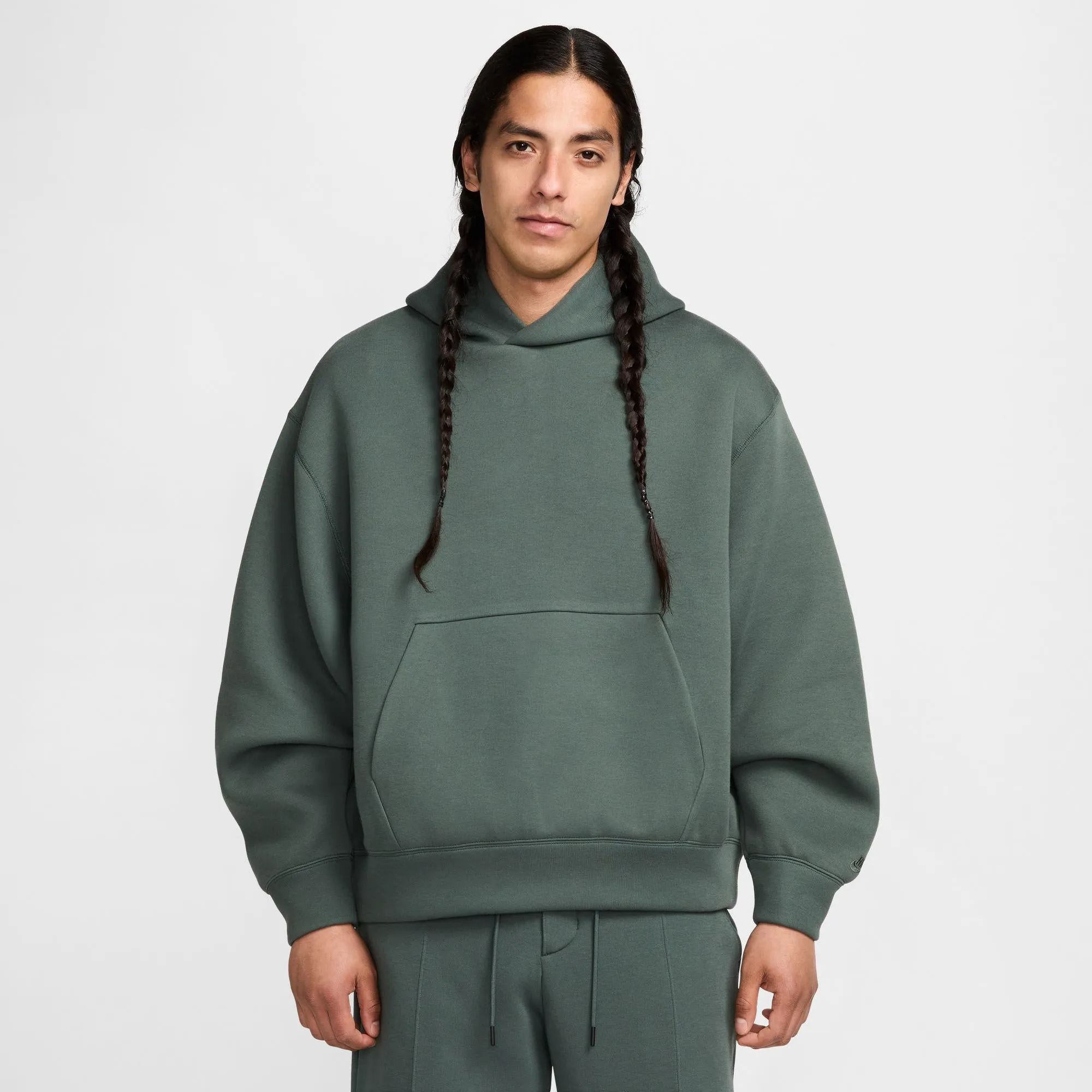 Nike Tech Reimagined Fleece-Hoodie für Herren in Vintage Grün